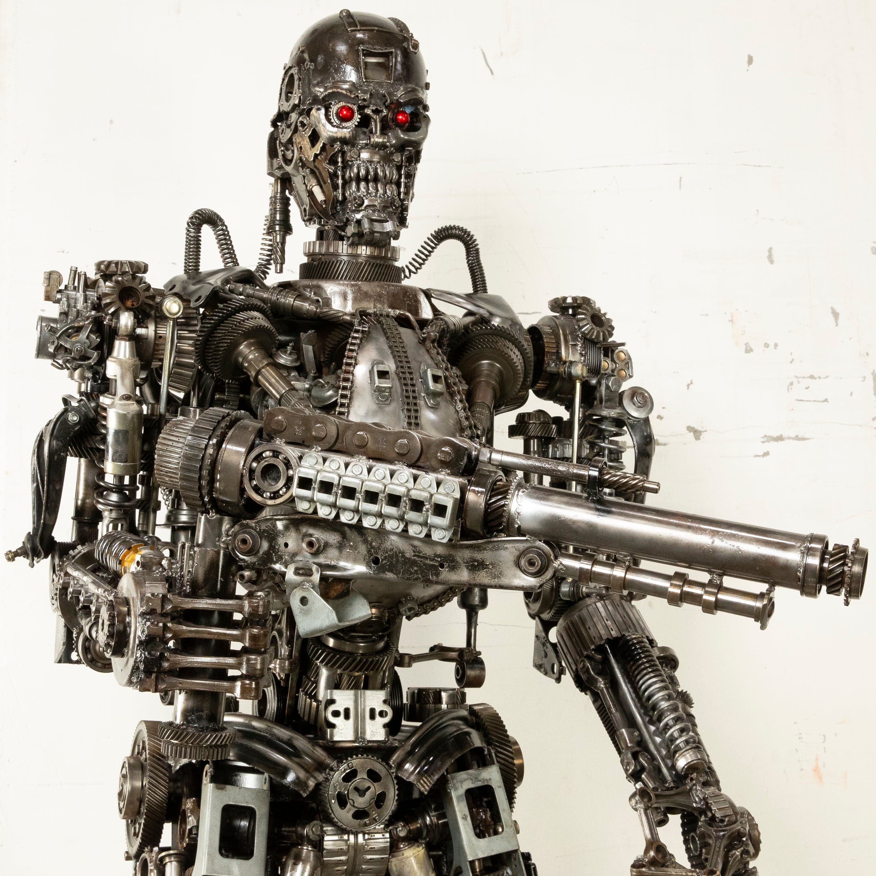 Kalifano Recycled Metal Art 91" Terminator Inspired Recycled Metal Art Sculpture RMS-T230-S04