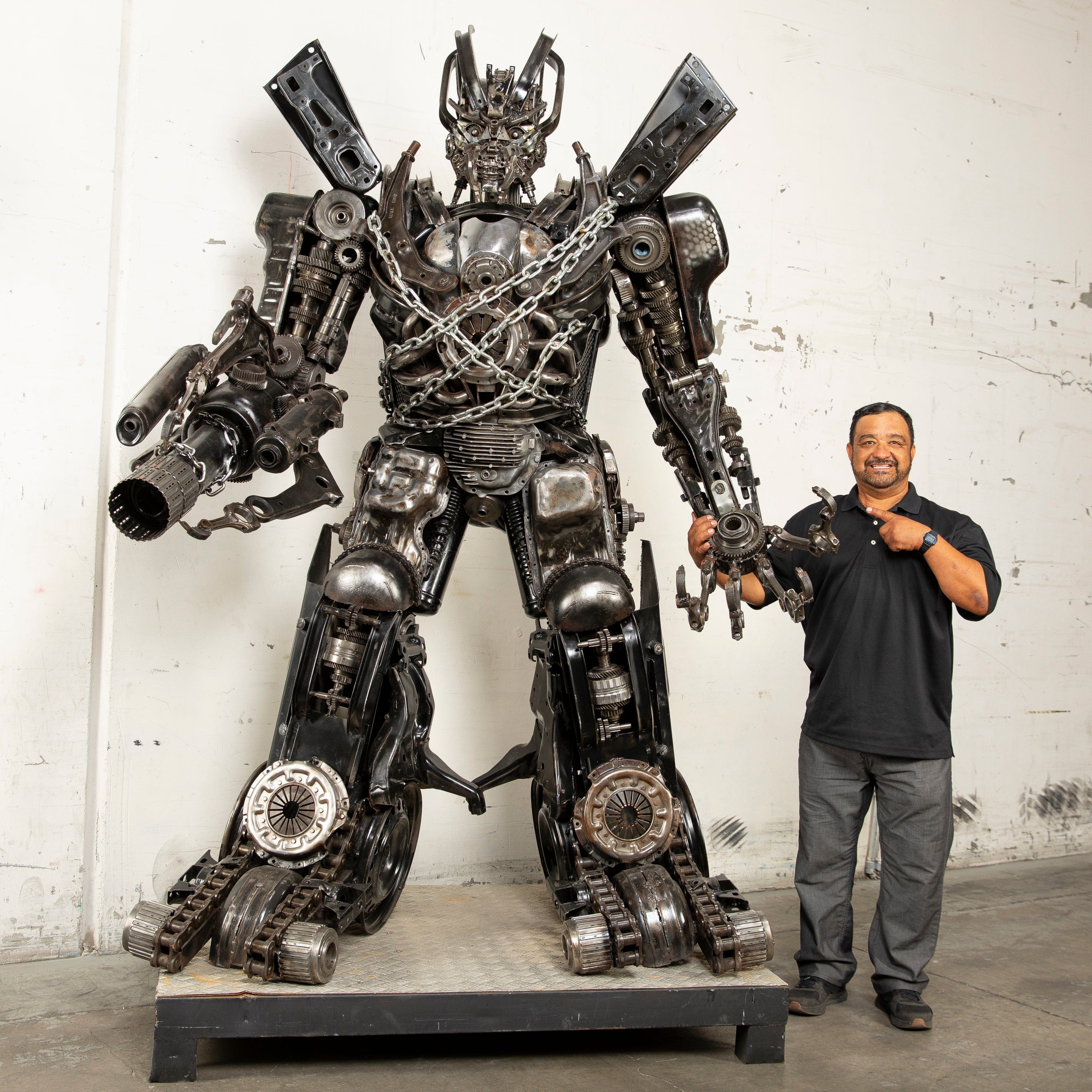 Kalifano Recycled Metal Art 97" Megatron Inspired Recycled Metal Art Sculpture RMS-MEG230-S07