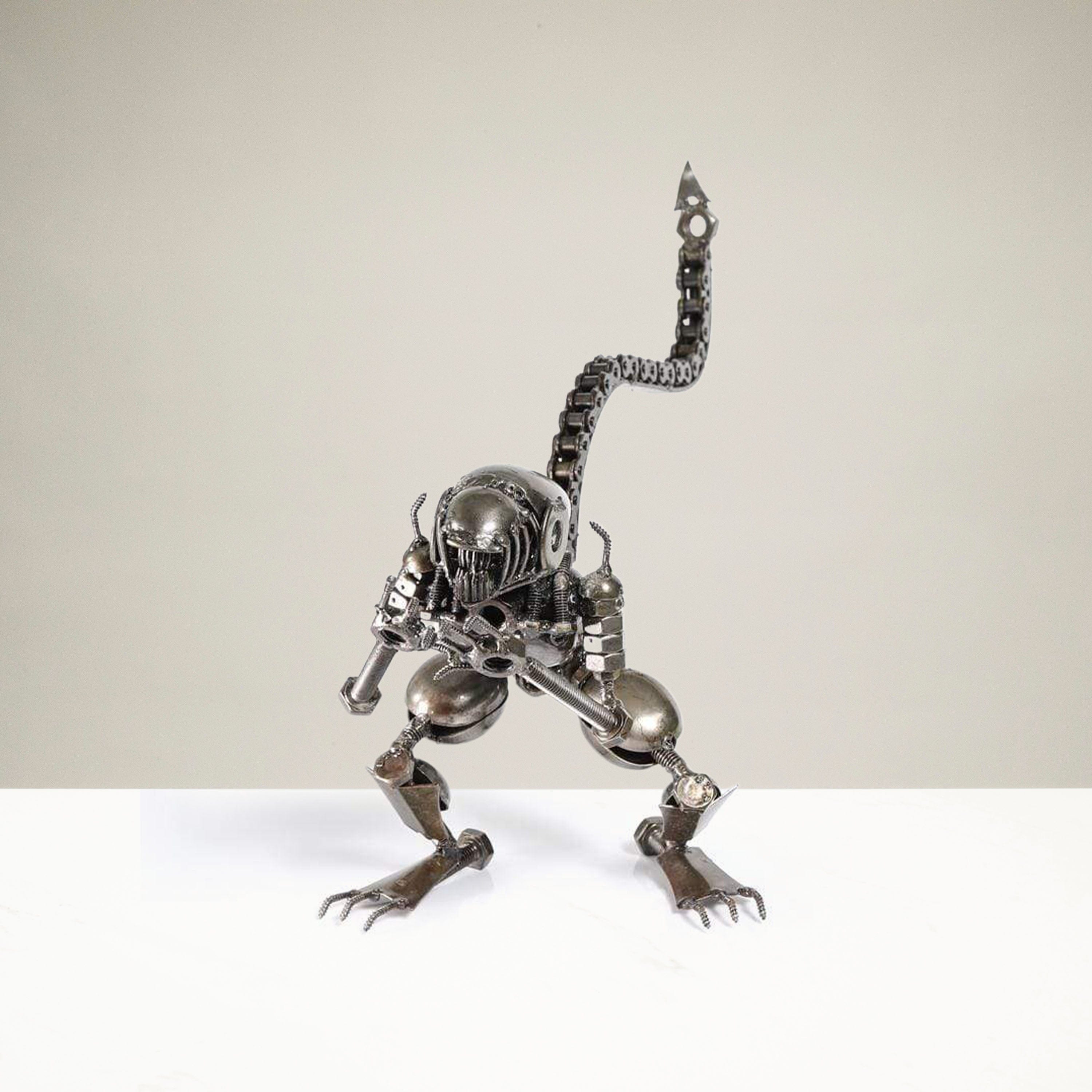 Kalifano Recycled Metal Art Alien Inspired Recycled Metal Sculpture RMS-700AB-N