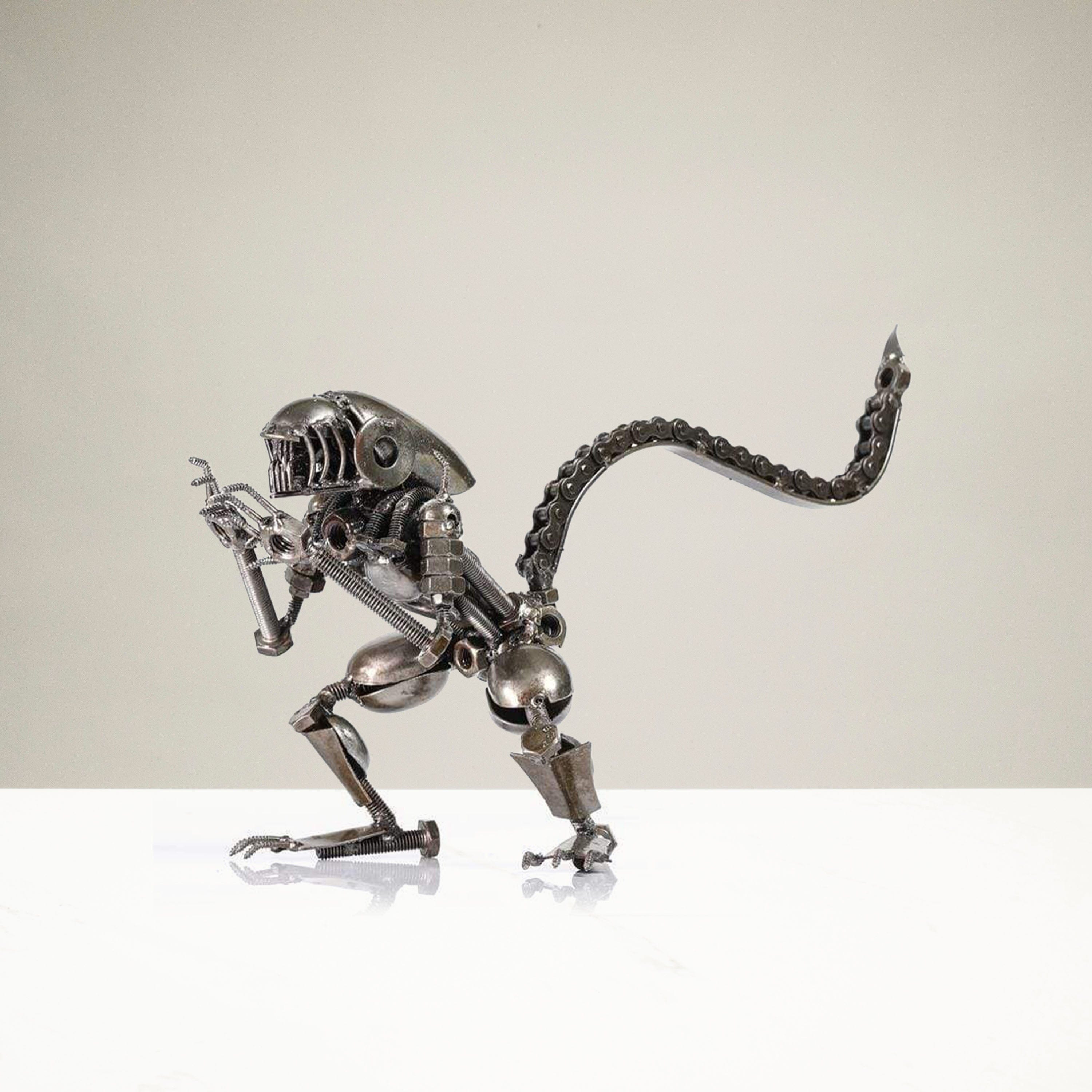 Kalifano Recycled Metal Art Alien Inspired Recycled Metal Sculpture RMS-700AB-N