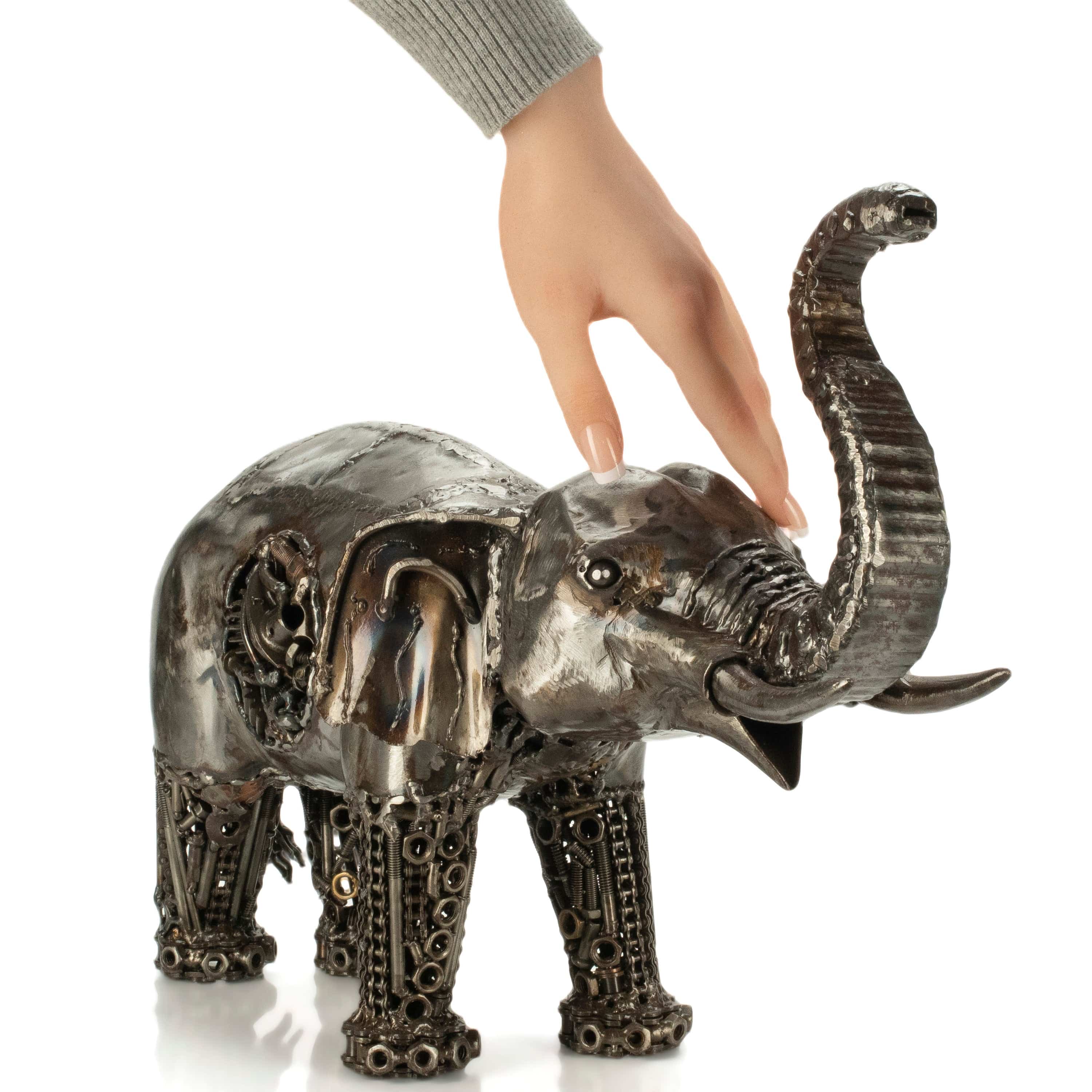 KALIFANO Recycled Metal Art Elephant Inspired Recycled Metal Art Sculpture RMS-3000ELE-PK