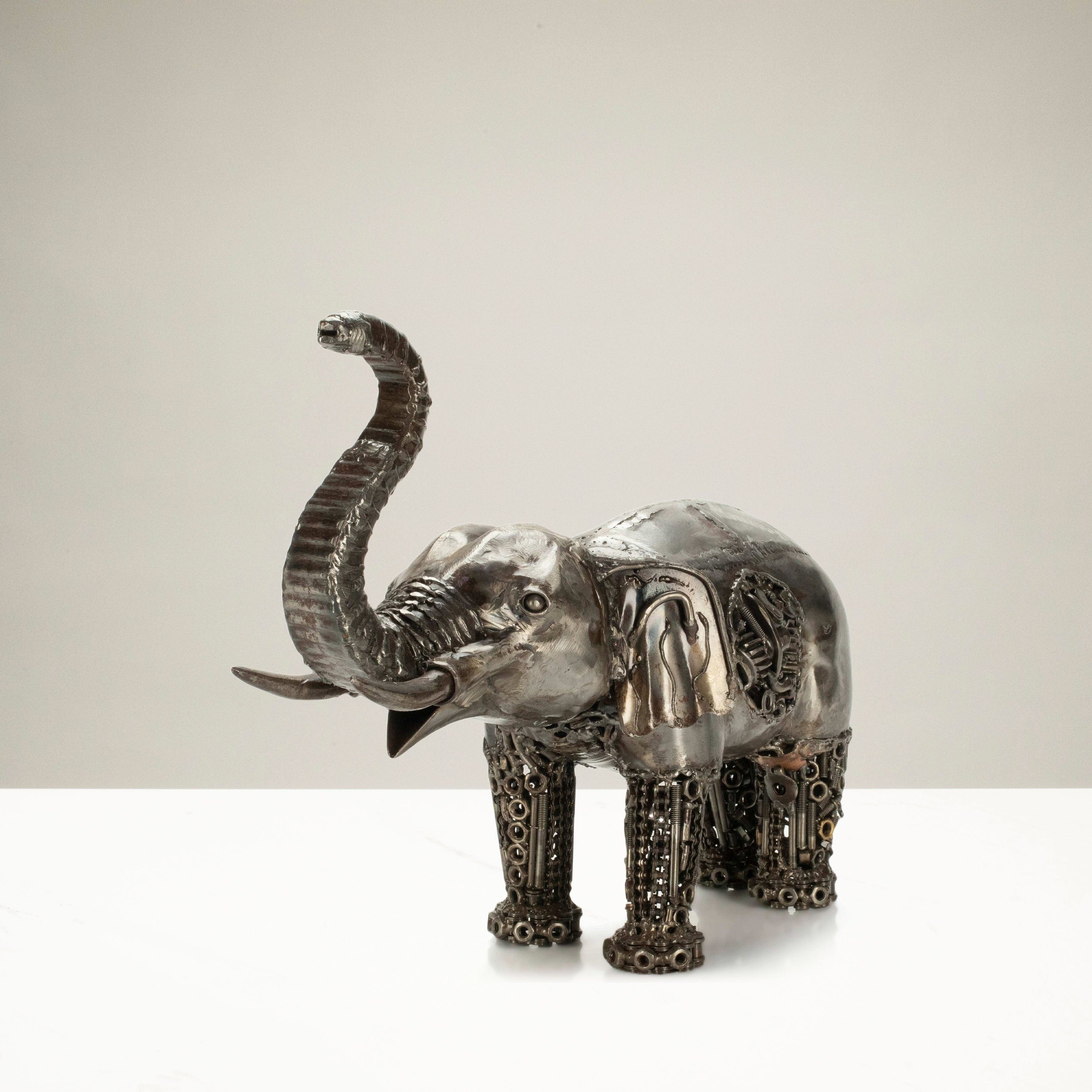 KALIFANO Recycled Metal Art Elephant Inspired Recycled Metal Art Sculpture RMS-3000ELE-PK