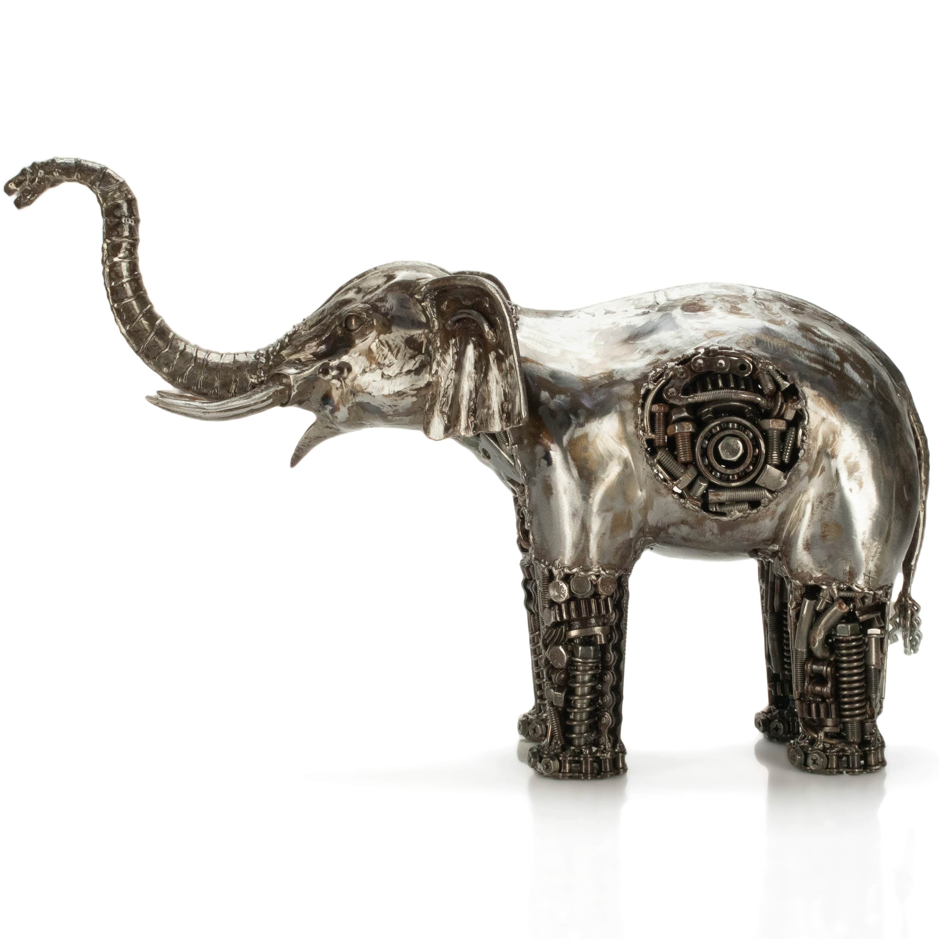 KALIFANO Recycled Metal Art Elephant Inspired Recycled Metal Art Sculpture RMS-4300ELE-PK