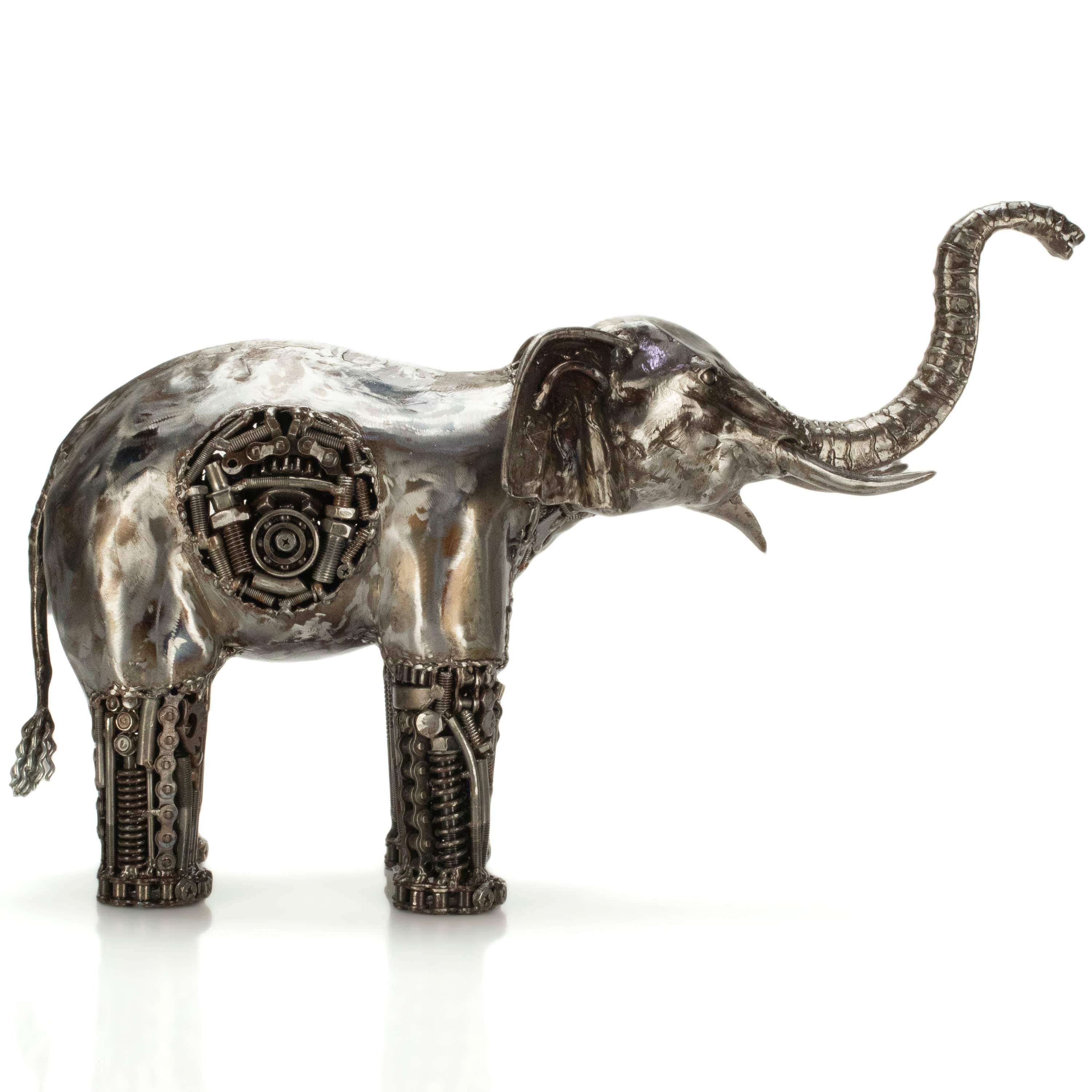 KALIFANO Recycled Metal Art Elephant Inspired Recycled Metal Art Sculpture RMS-4300ELE-PK