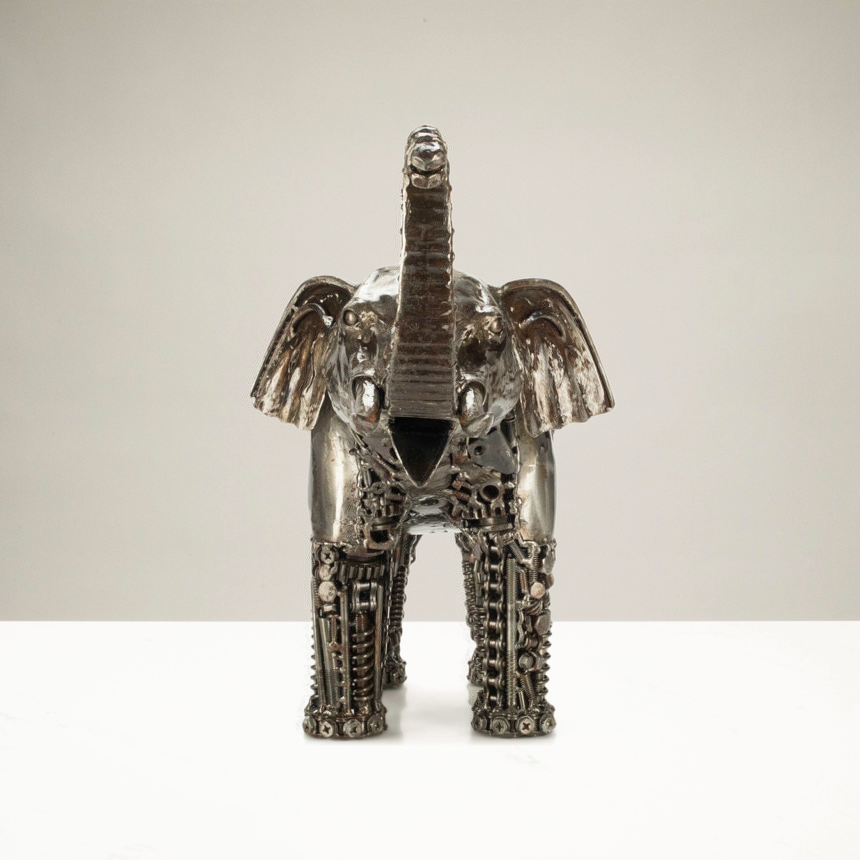 KALIFANO Recycled Metal Art Elephant Inspired Recycled Metal Art Sculpture RMS-4300ELE-PK