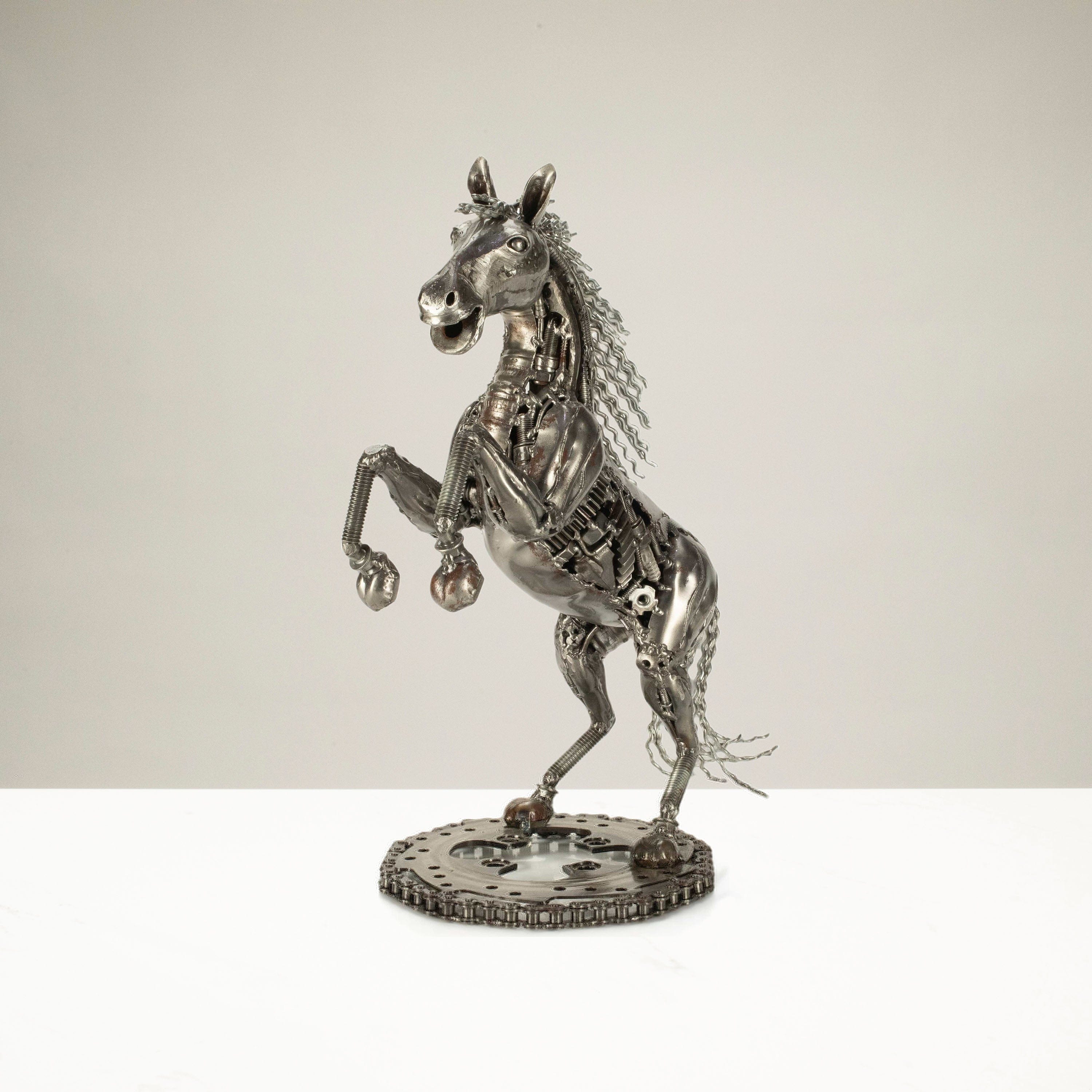 KALIFANO Recycled Metal Art Galloping Horse Inspired Recycled Metal Art Sculpture RMS-3000HS-PK