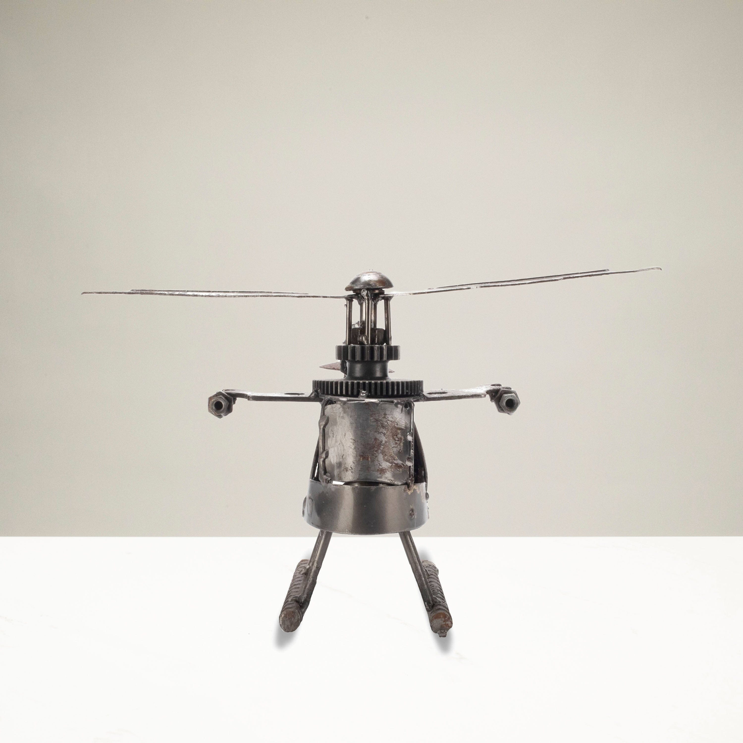 Kalifano Recycled Metal Art Helicopter Inspired Recycled Metal Art Sculpture -8" RMS-HC15-Y