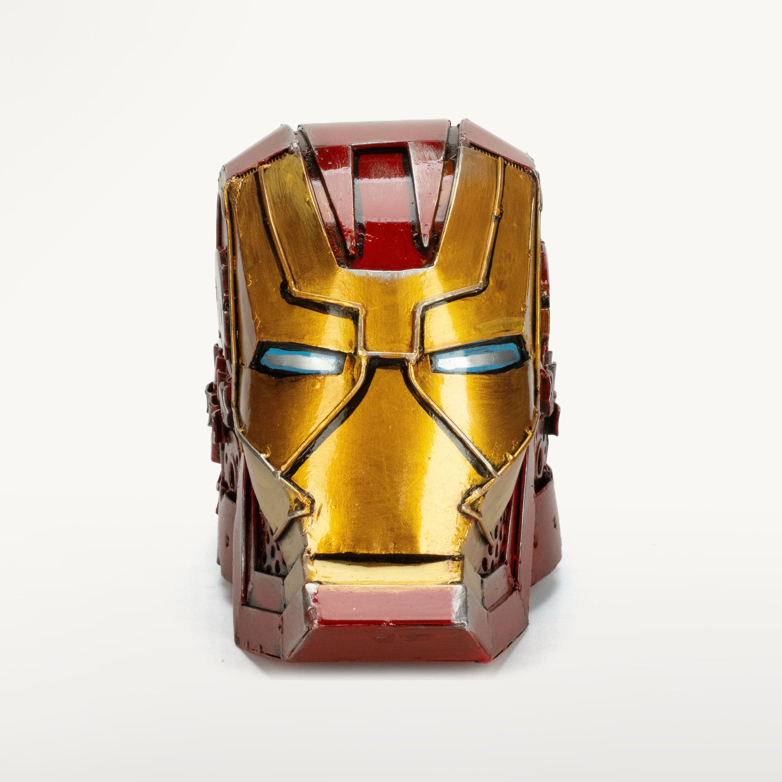 Kalifano Recycled Metal Art Ironman Head Inspired Recycled Metal Art Sculpture RMS-HEAD-IMR