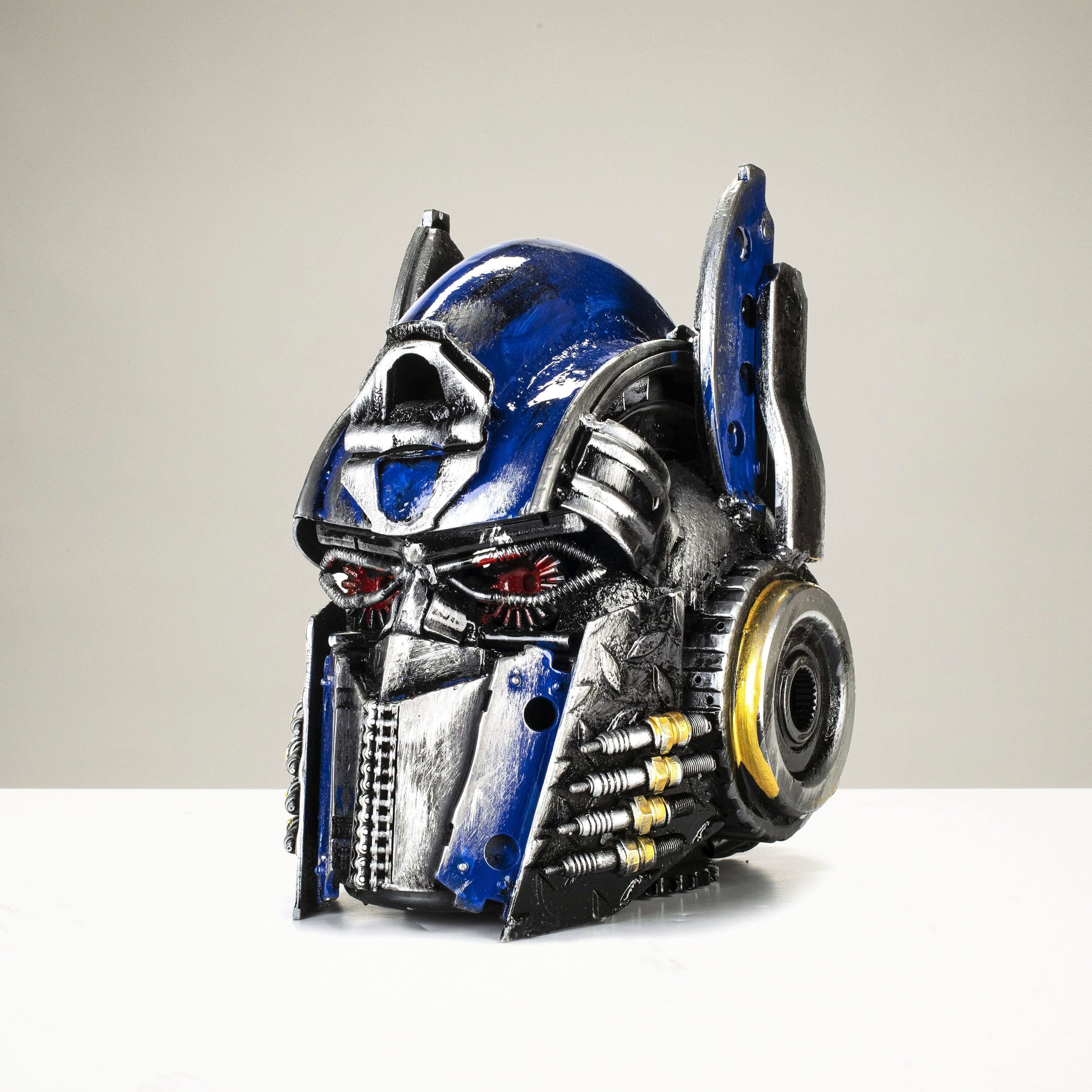 Kalifano Recycled Metal Art Optimus Prime Head Inspired Recycled Metal Art Sculpture RMS-HEAD-OP