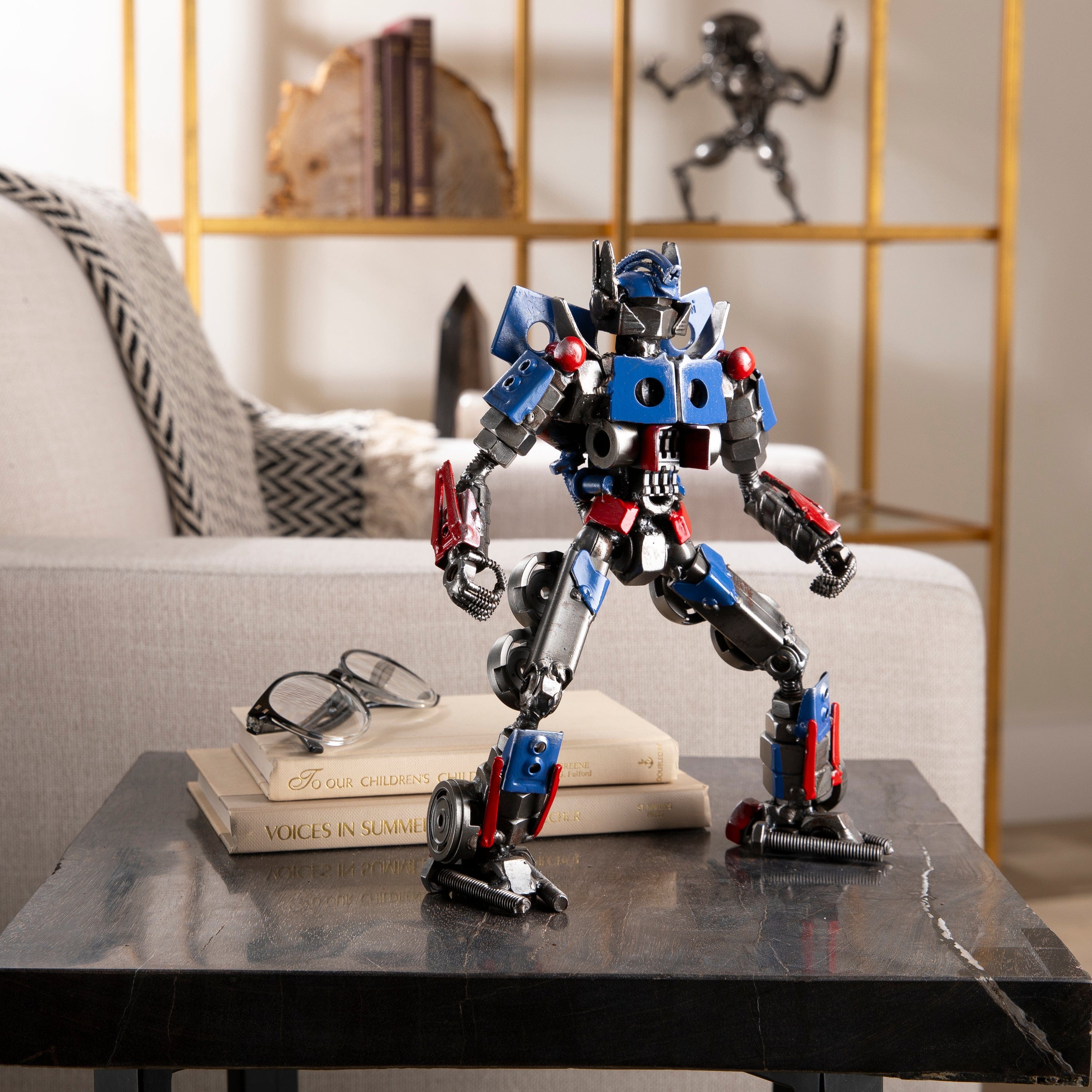 KALIFANO Recycled Metal Art Optimus Prime Inspired Recycled Metal Sculpture Original RMS-700OPA-N