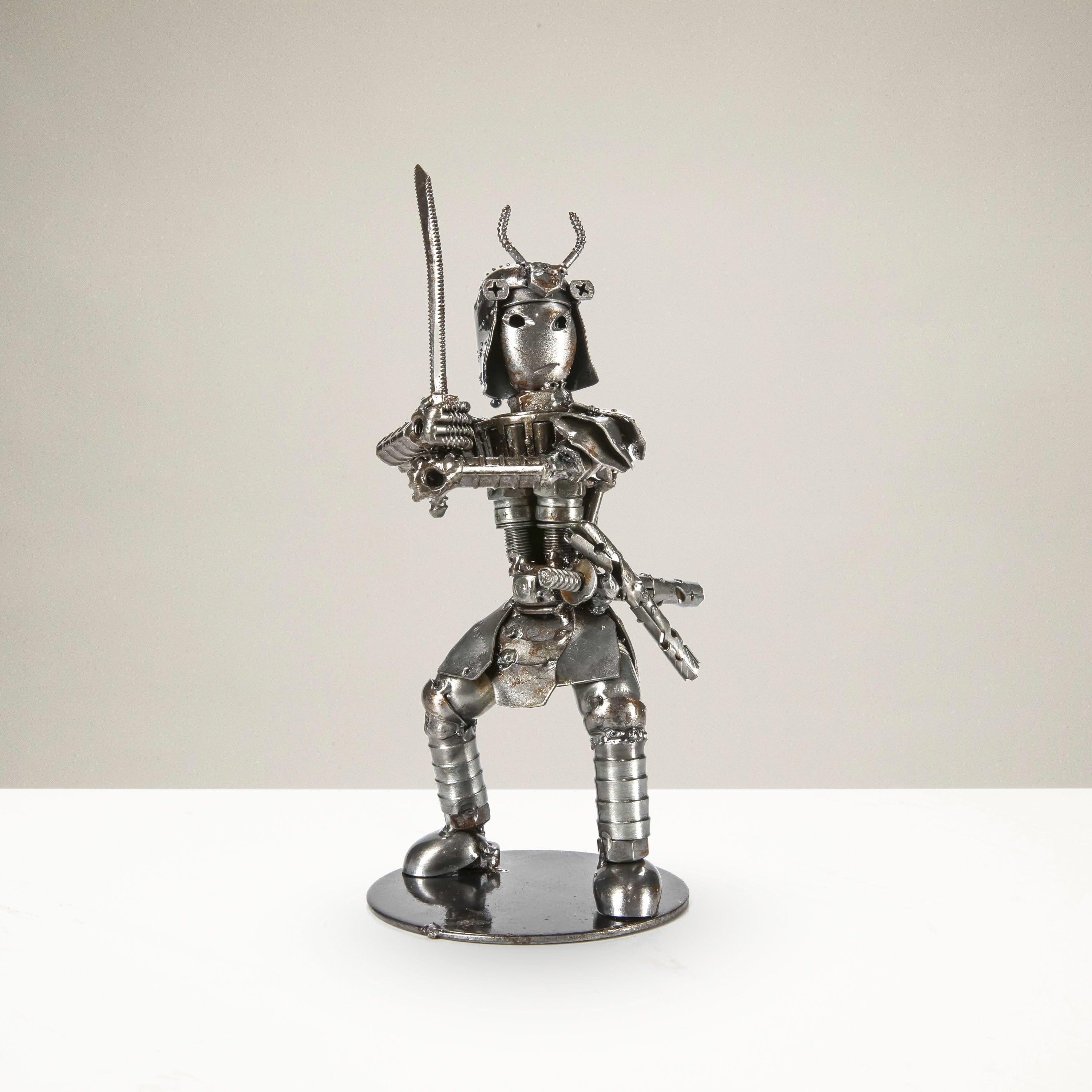 Kalifano Recycled Metal Art Samurai Inspired Recycled Metal Sculpture RMS-500SAM-N