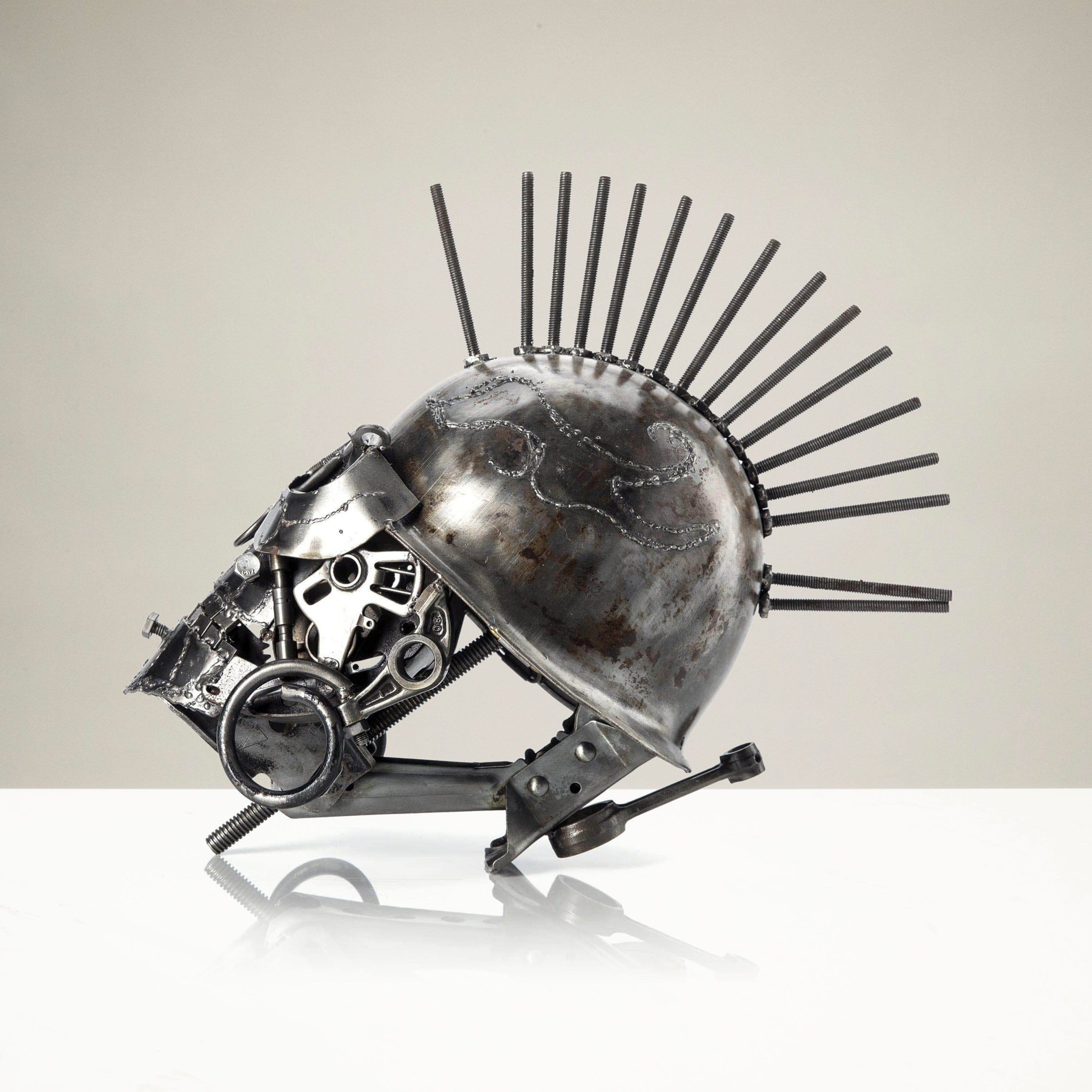 Kalifano Recycled Metal Art Skull Inspired Recycled Metal Sculpture RMS-SK43x25-S