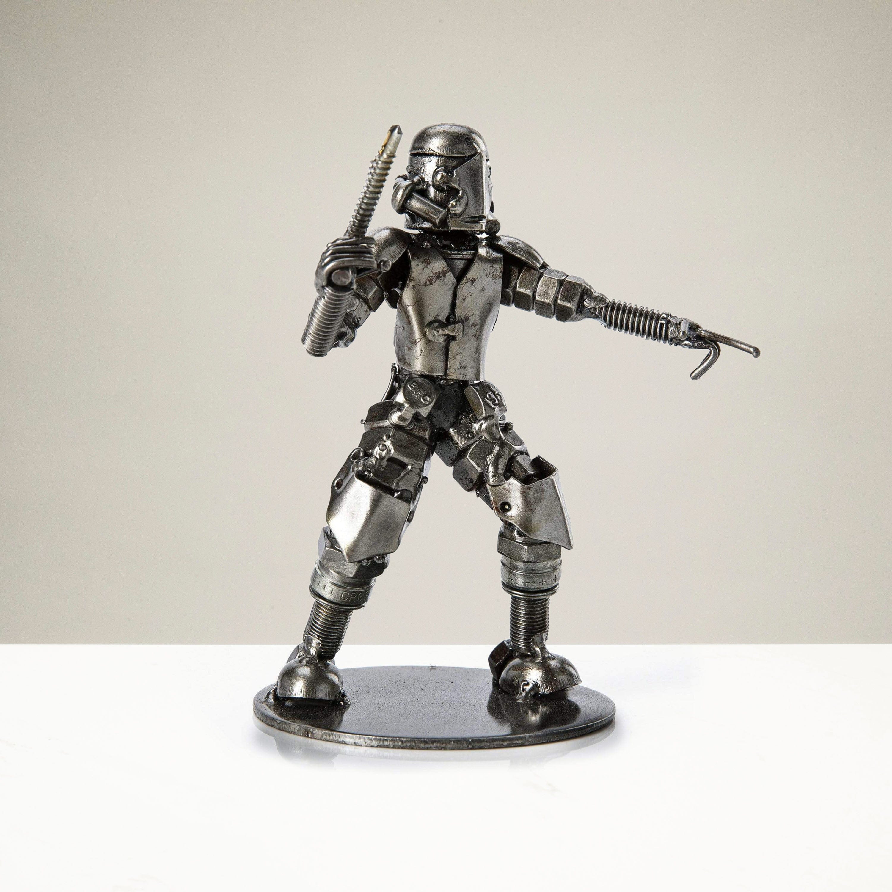 Kalifano Recycled Metal Art Storm Trooper Pointing Inspired Recycled Metal Sculpture RMS-250STP-N