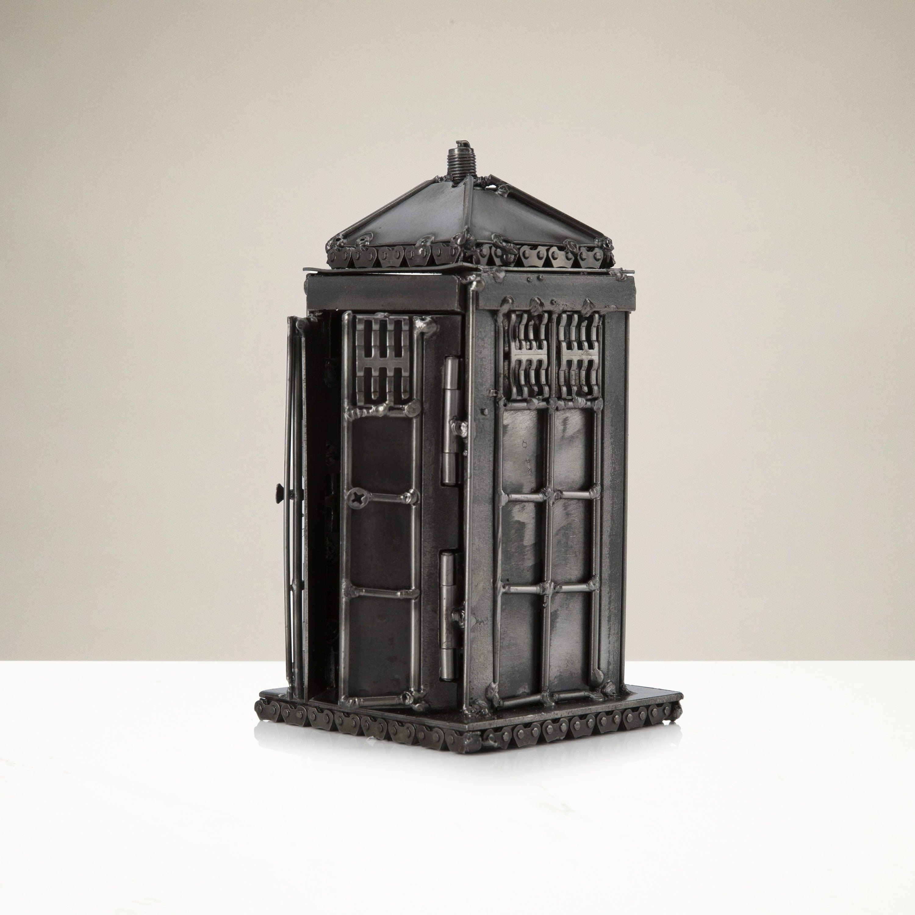 Kalifano Recycled Metal Art Tardis Box Inspired Recycled Metal Sculpture RMS-600TB-N