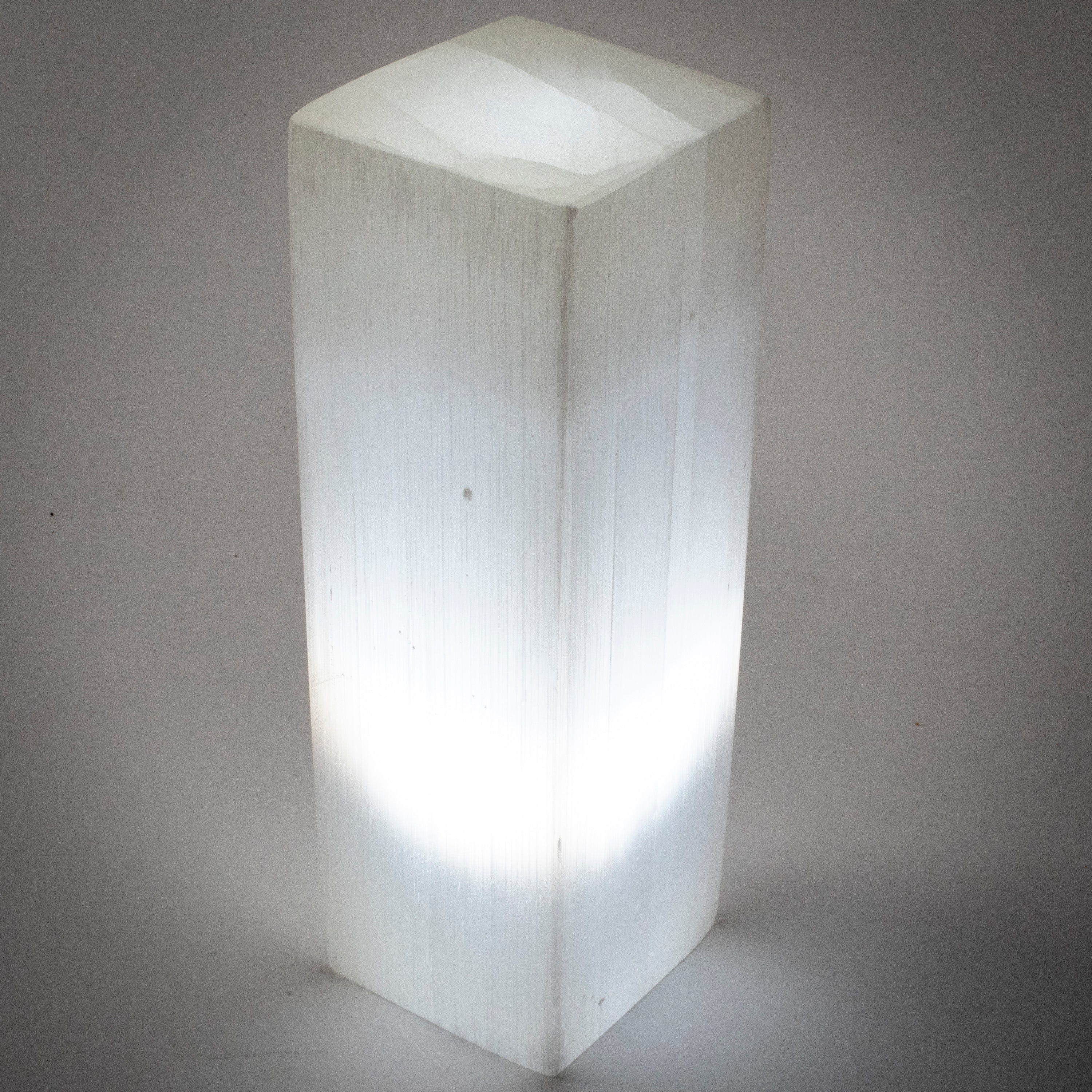 Kalifano Selenite Square Selenite Lamp from Morocco - 10" SL400-25