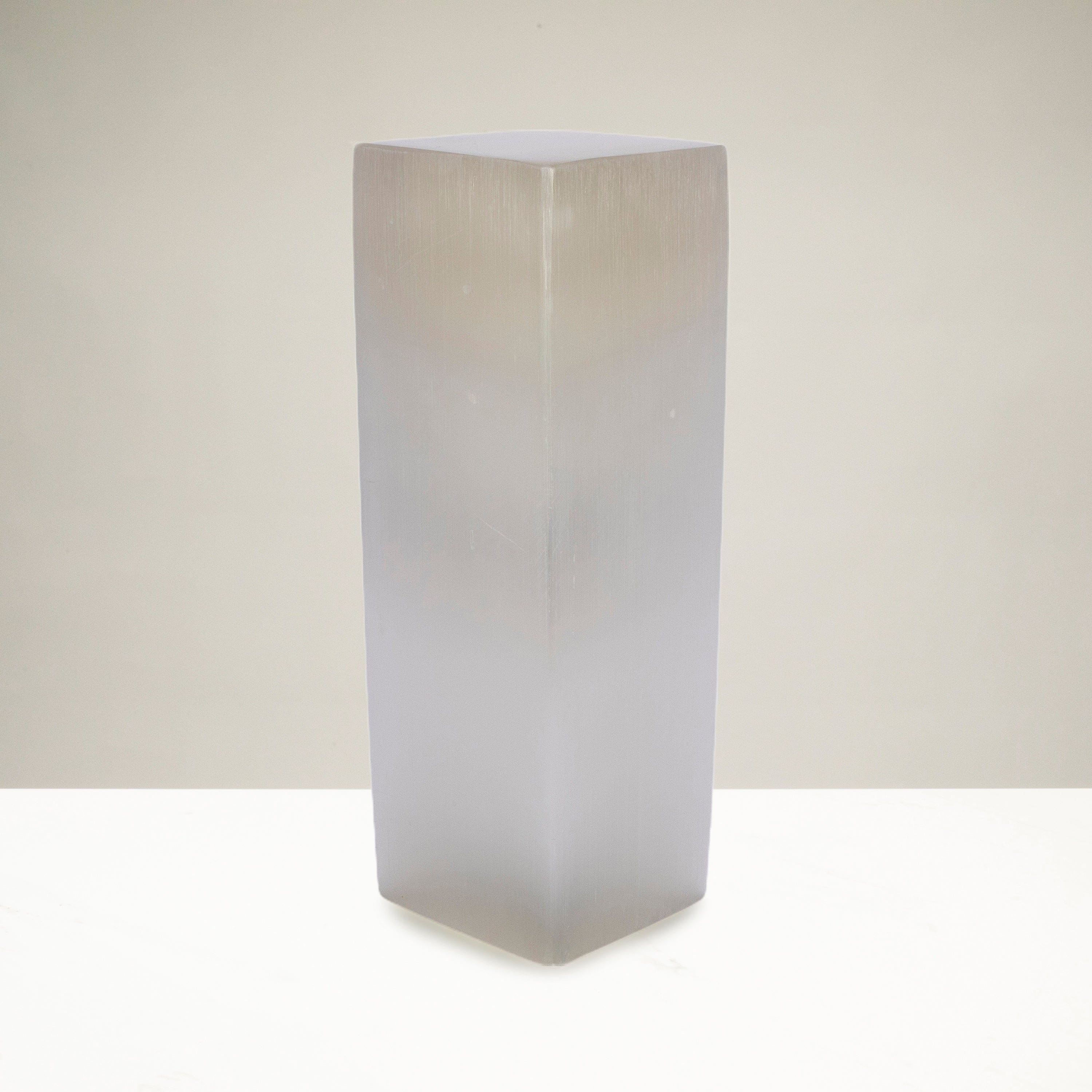 Kalifano Selenite Square Selenite Lamp from Morocco - 10" SL400-25