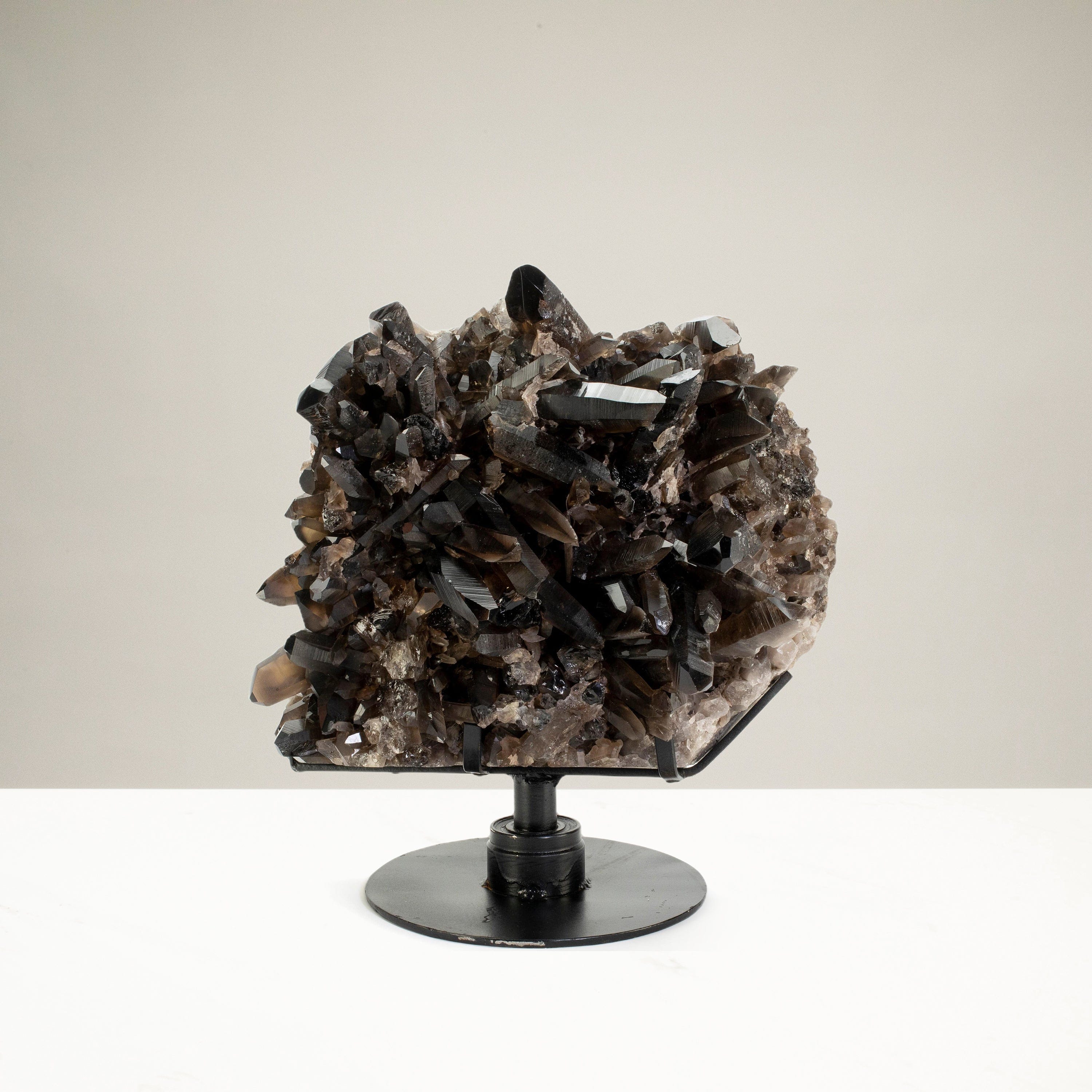 Kalifano Smoky Quartz Smoky Quartz Cluster from Brazil on Custom Stand - 16" / 78 lbs SQ29000.001