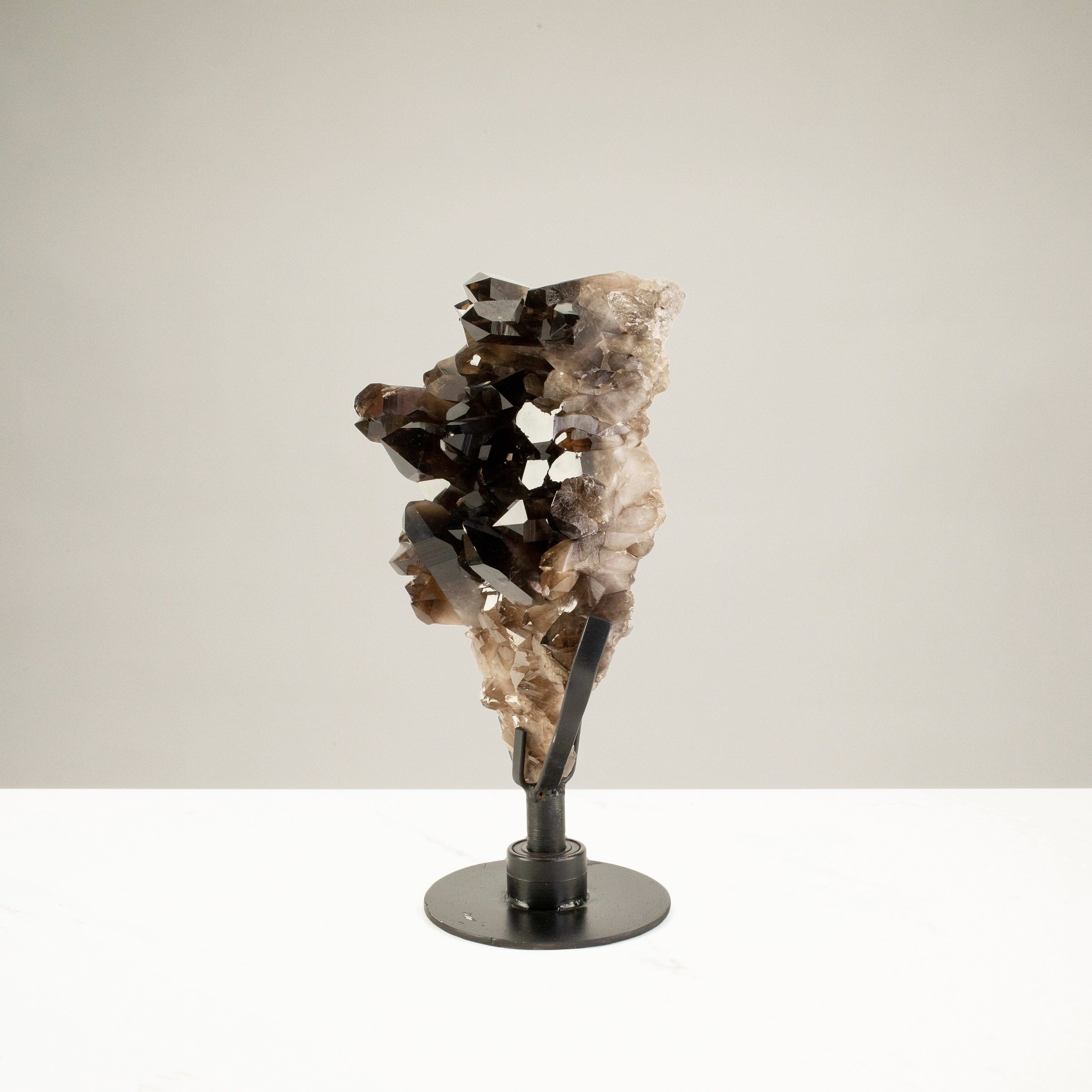 Kalifano Smoky Quartz Smoky Quartz Cluster from Brazil on Custom Stand - 20" / 37 lbs SQ15000.003