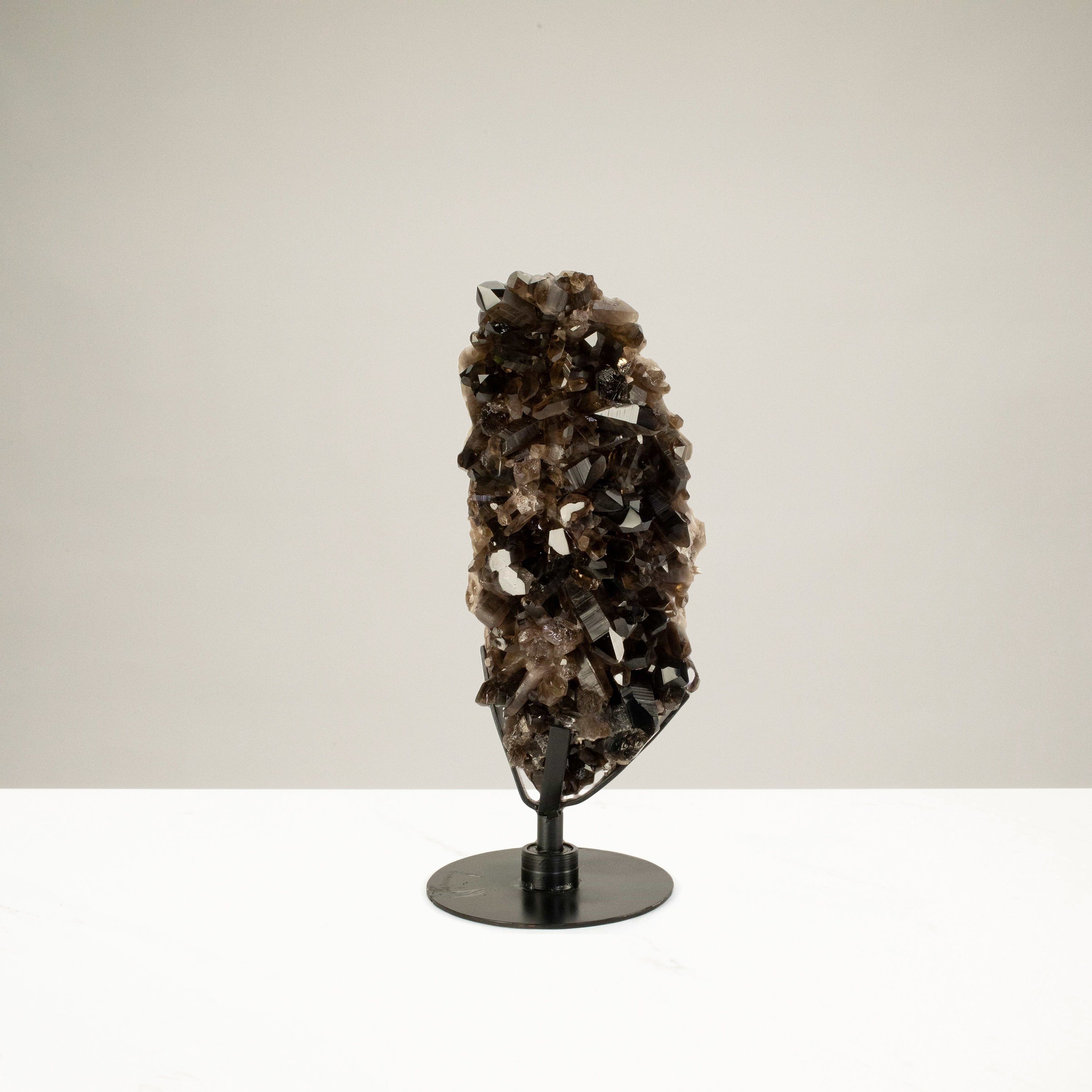 Kalifano Smoky Quartz Smoky Quartz Cluster from Brazil on Custom Stand - 30" / 81 lbs SQ36000.003