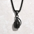 Black Grenade Steel Hearts Necklace