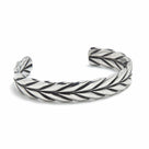 Braided Feather Steel Hearts Cuff