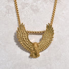 Gold Eagle Steel Hearts Necklace