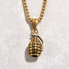 Gold Grenade Steel Hearts Necklace