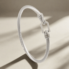 Silver Derby Cable Braided Steel Hearts Bracelet