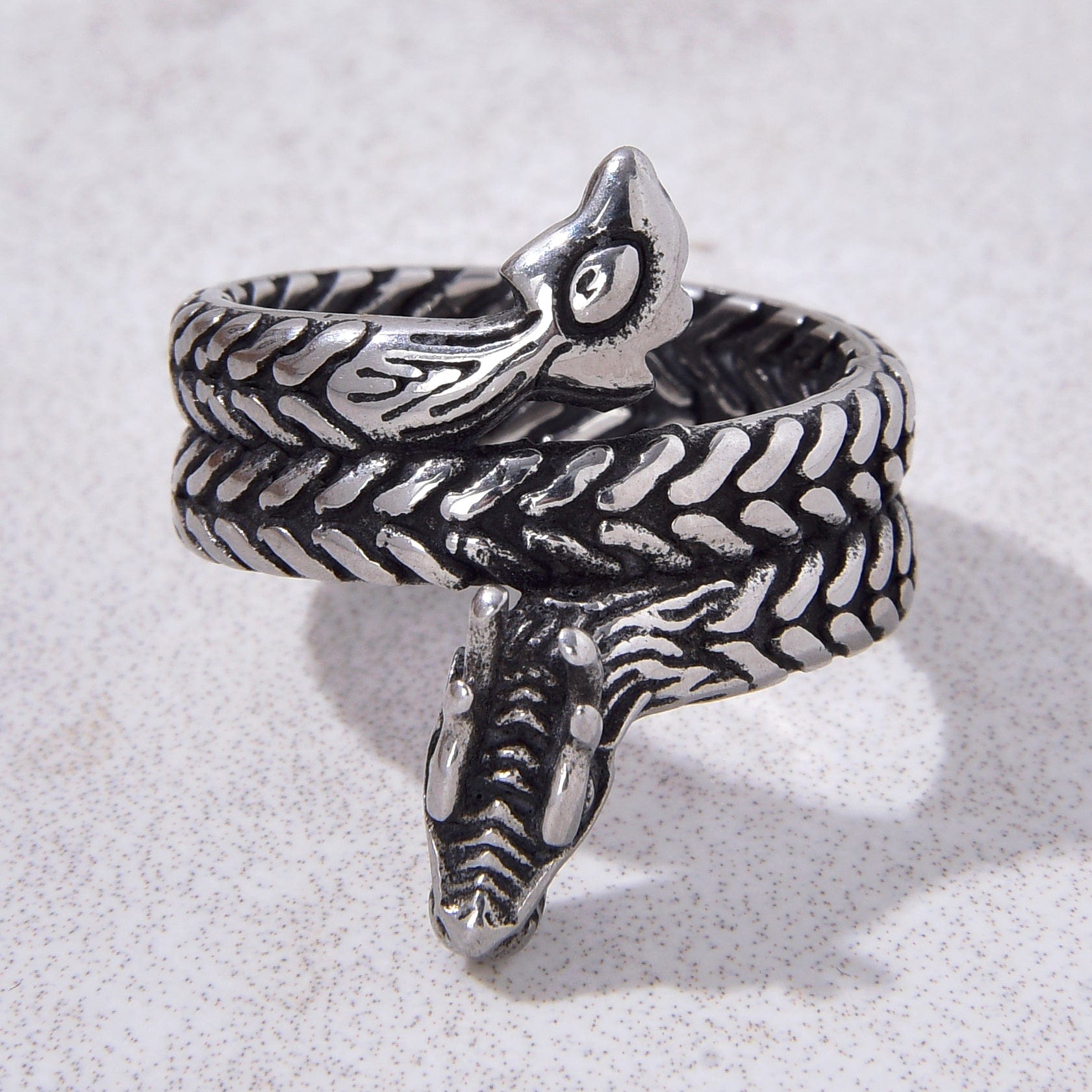 Kalifano Steel Hearts Jewelry Silver Dragon Steel Hearts Ring