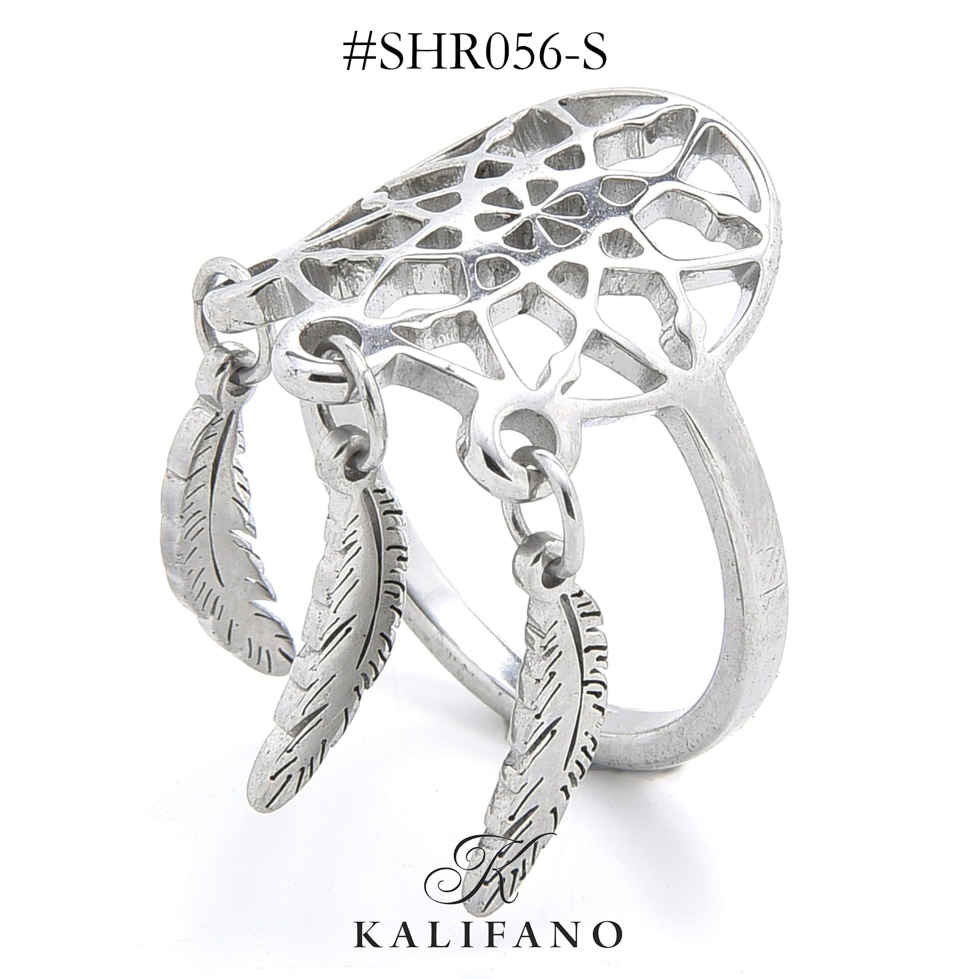 Kalifano Steel Hearts Jewelry Silver Dreamcatcher Steel Hearts Ring