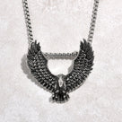 Silver Eagle Steel Hearts Necklace