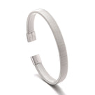 Silver Flex Cable Braided Steel Hearts Bracelet