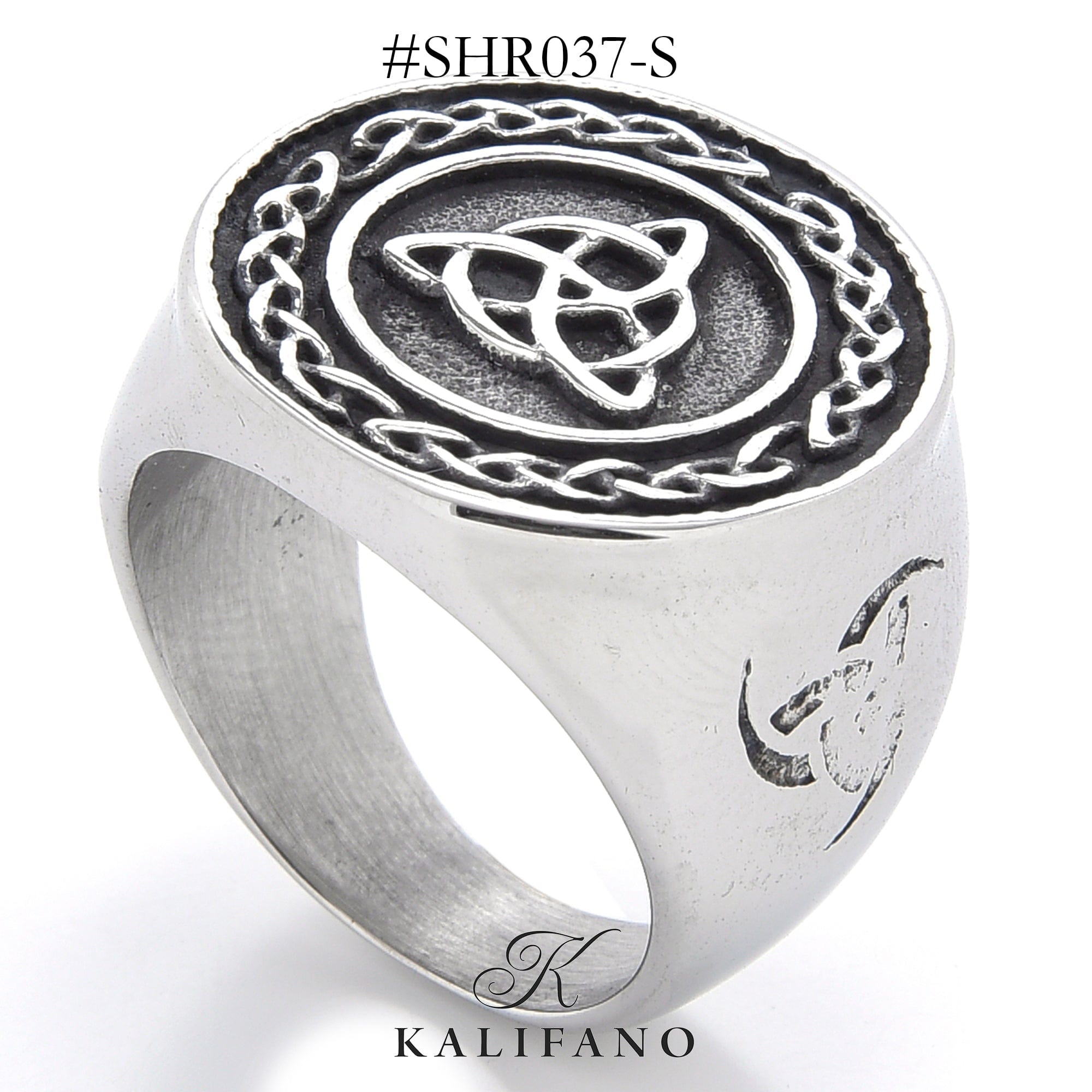 Kalifano Steel Hearts Jewelry Silver Infinite Triangle Steel Hearts Ring