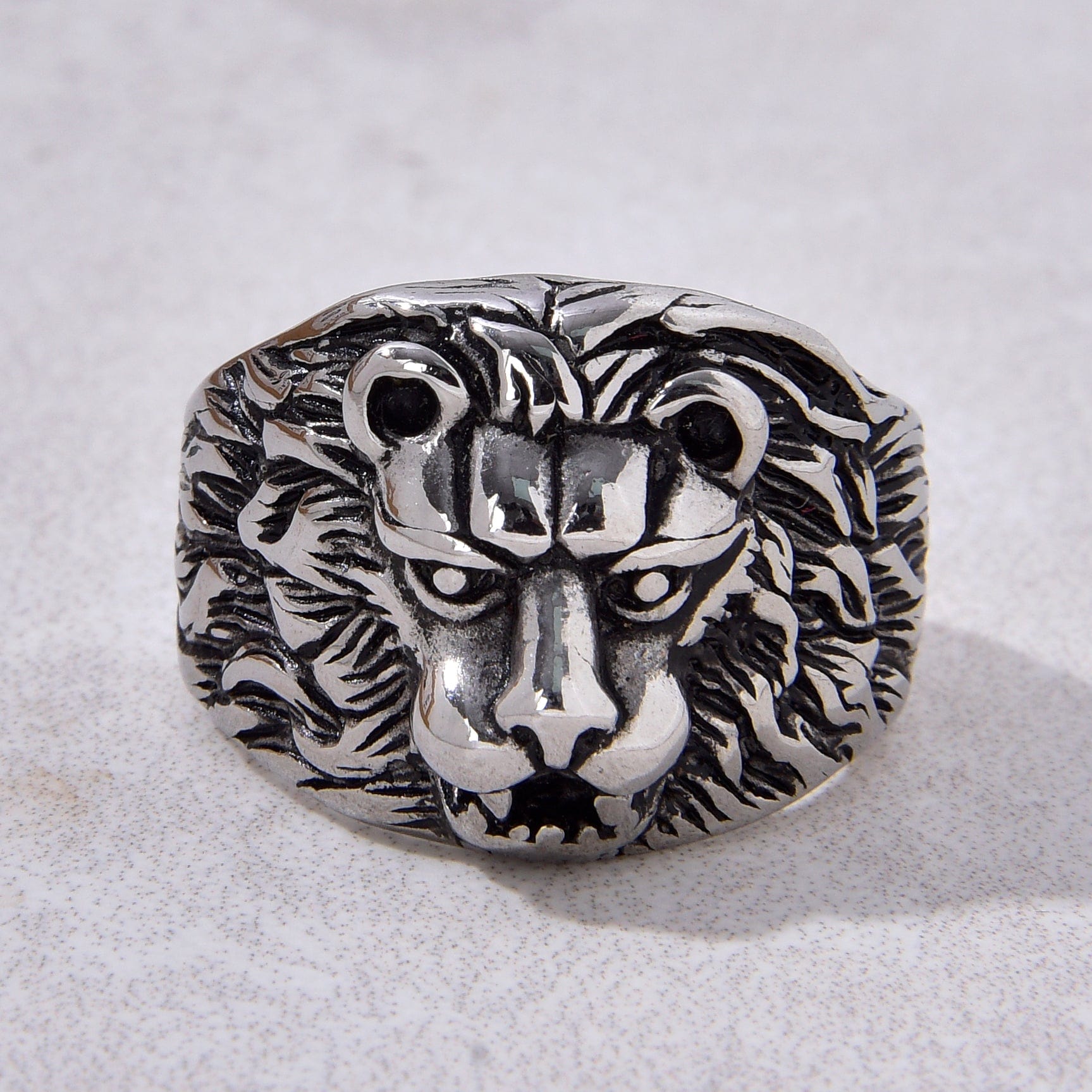 Kalifano Steel Hearts Jewelry Silver Lion Steel Hearts Ring