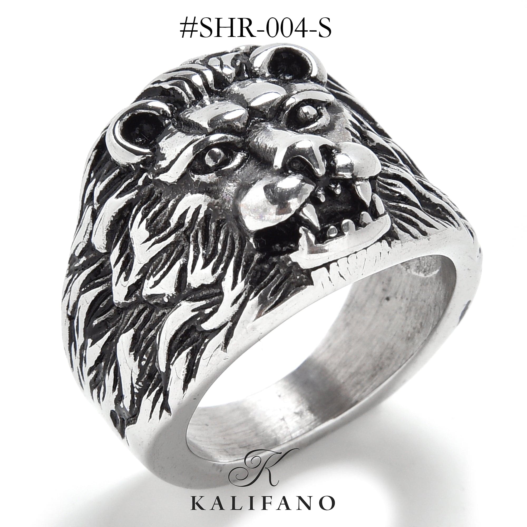 Kalifano Steel Hearts Jewelry Silver Lion Steel Hearts Ring