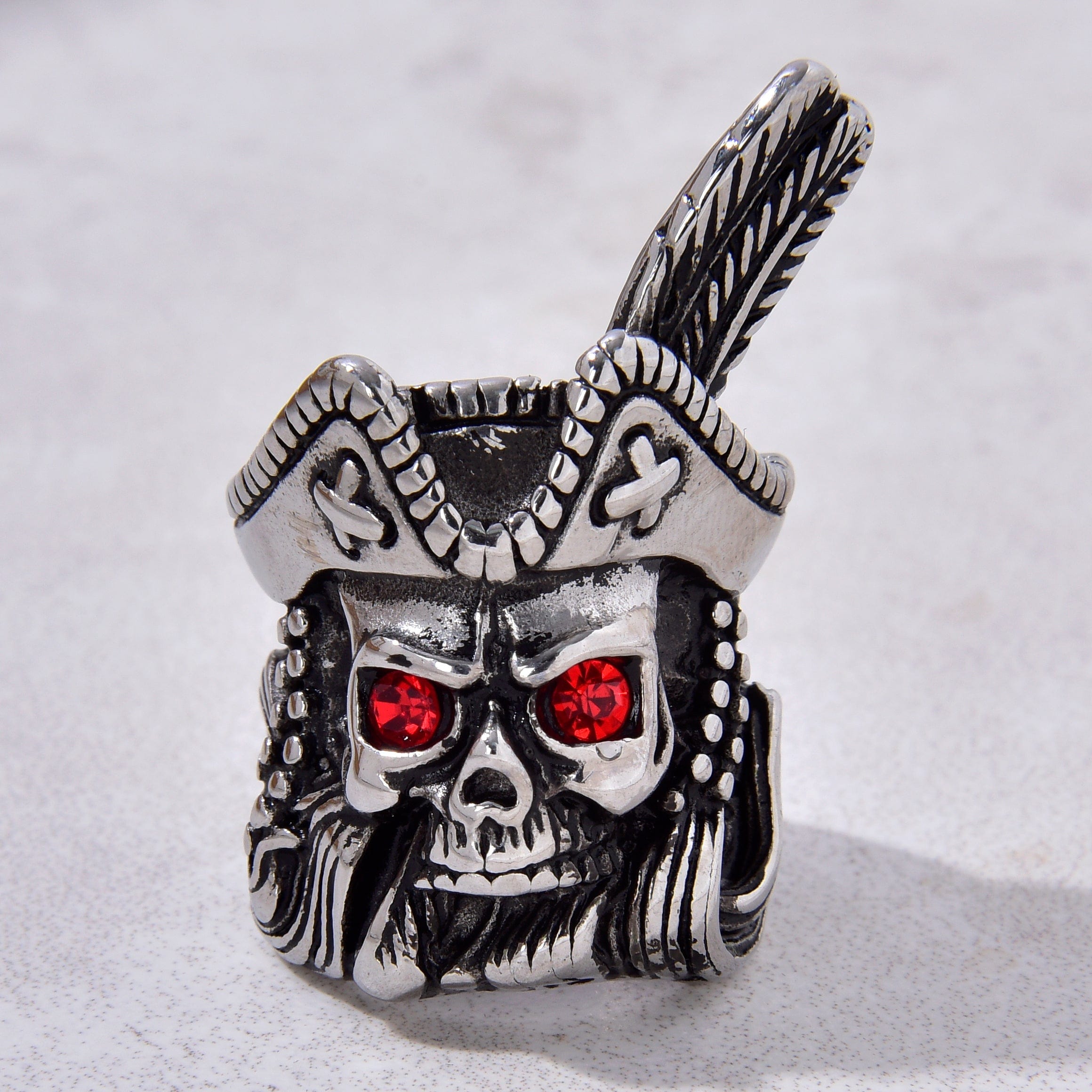 Kalifano Steel Hearts Jewelry Silver Pirate Steel Hearts Ring