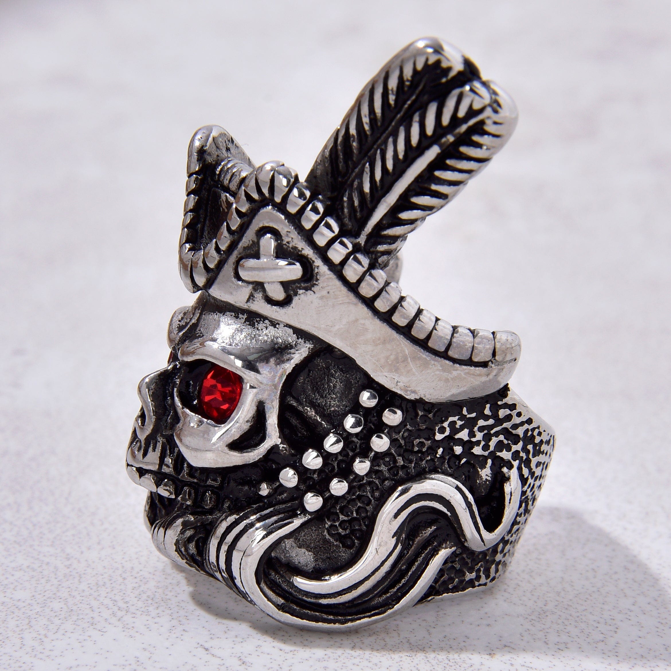 Kalifano Steel Hearts Jewelry Silver Pirate Steel Hearts Ring