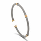 Silver Rope Braided Steel Hearts Bracelet