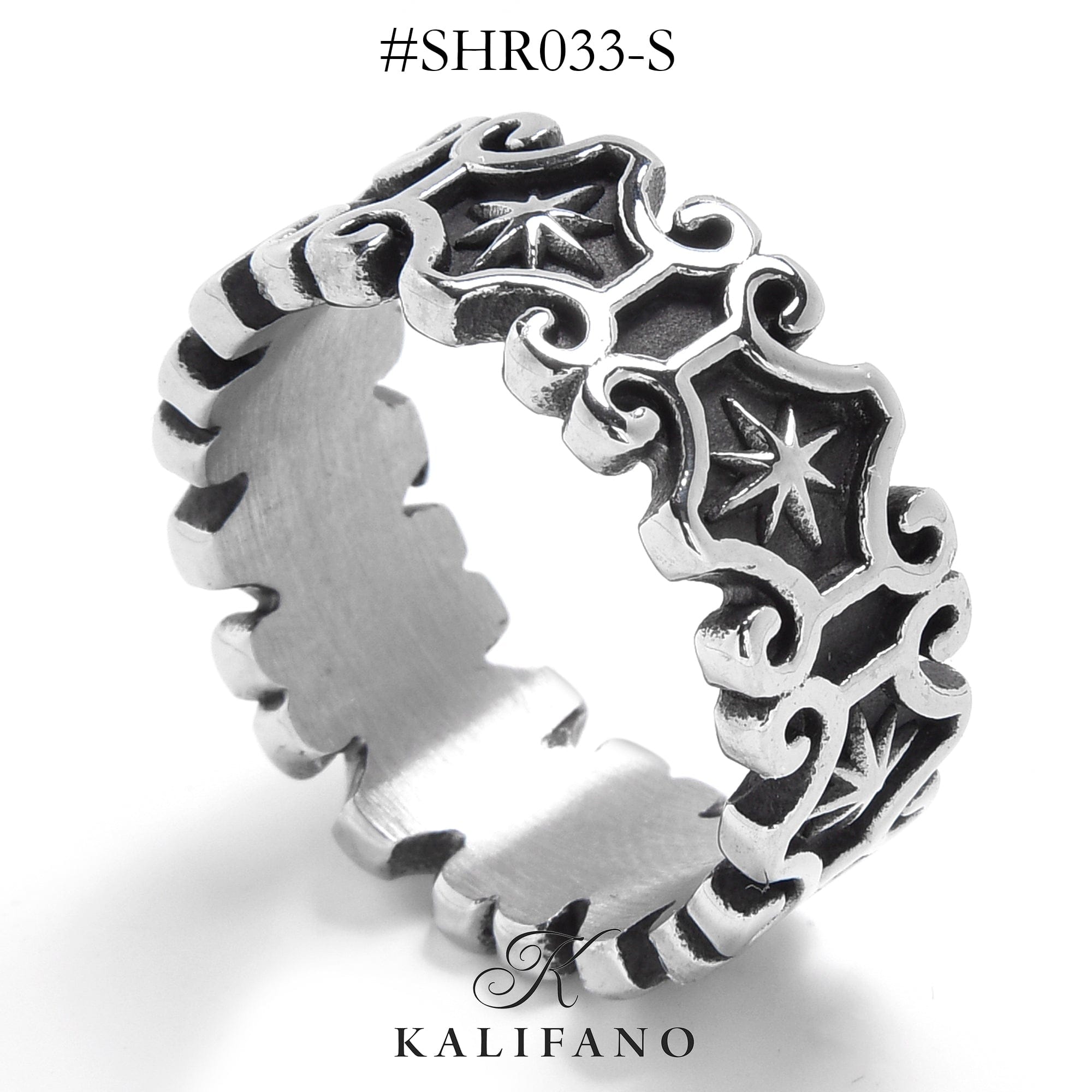 Kalifano Steel Hearts Jewelry Silver Starflash Steel Hearts Ring