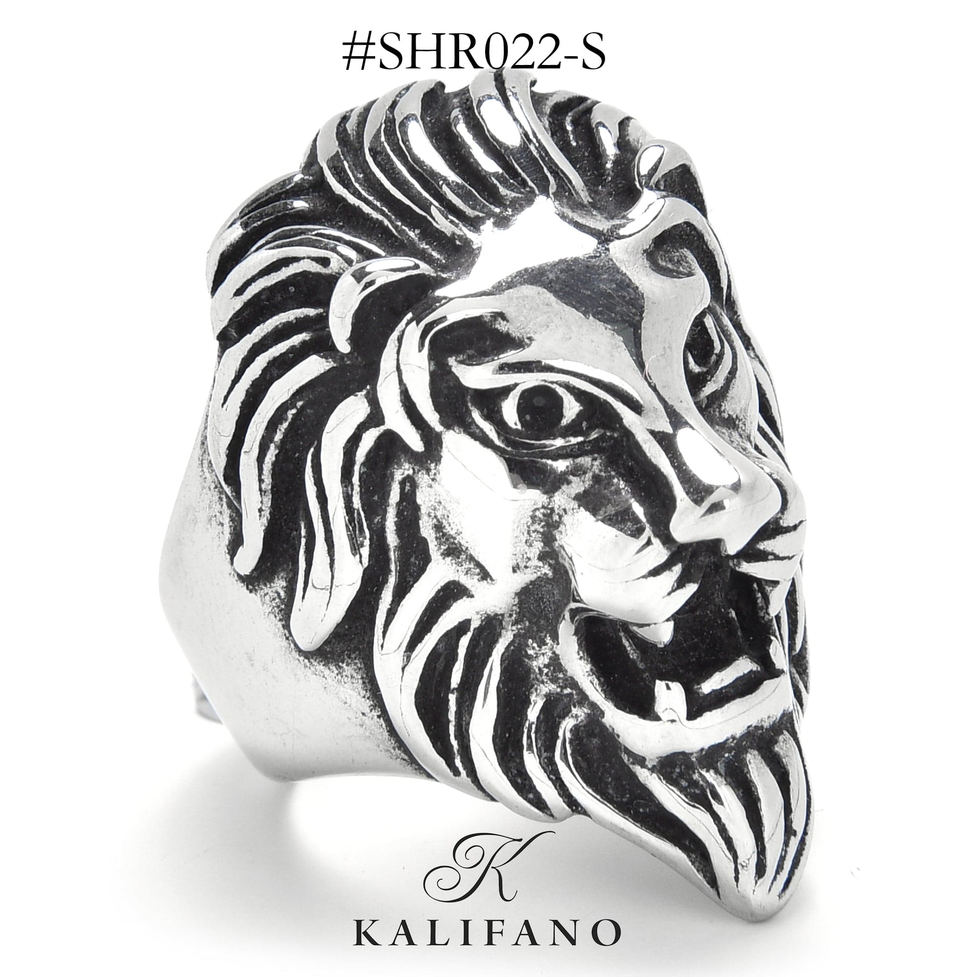 Kalifano Steel Hearts Jewelry Silver Tiger Head Steel Hearts Ring