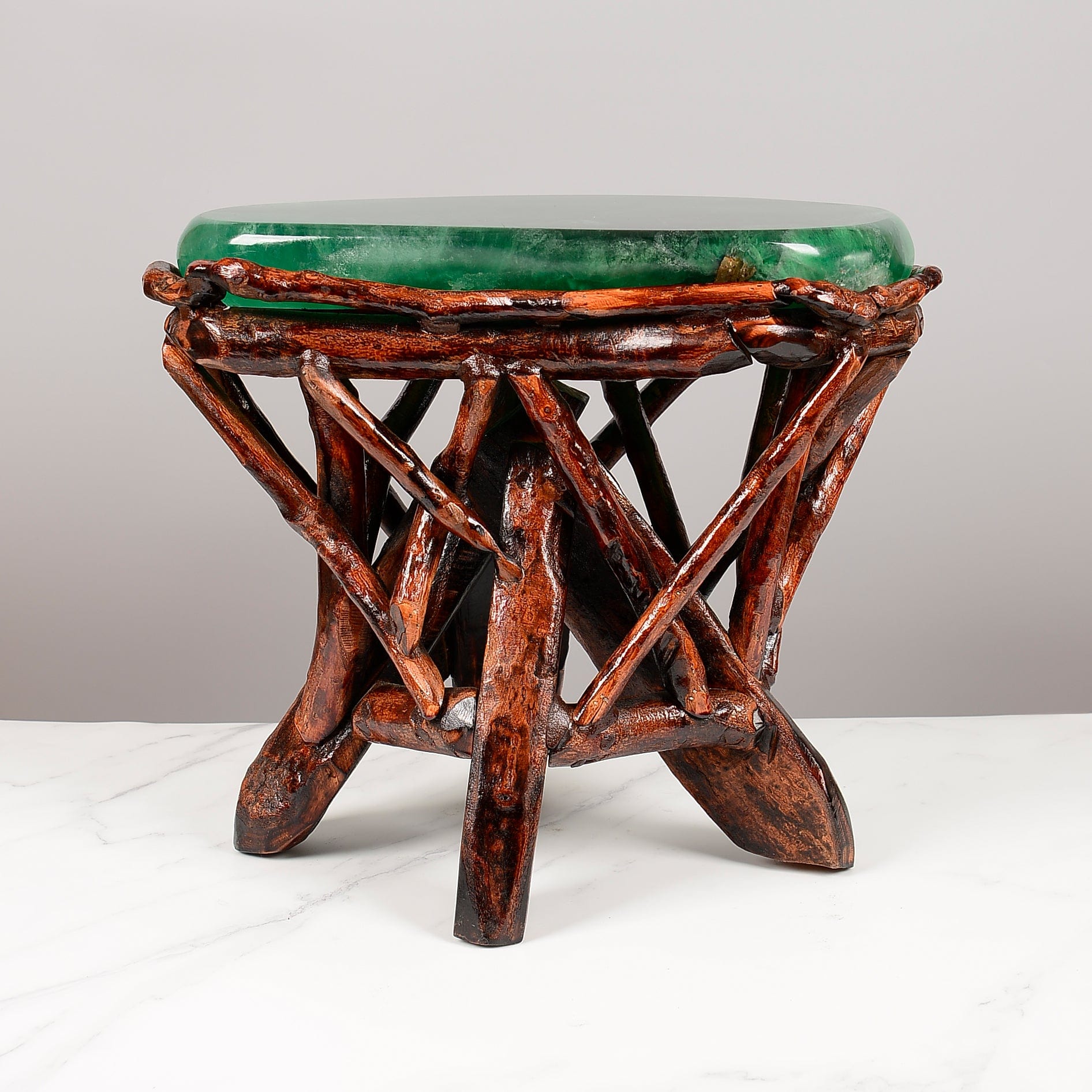 KALIFANO Table Green Fluorite Side Table 16" FLC4200.007
