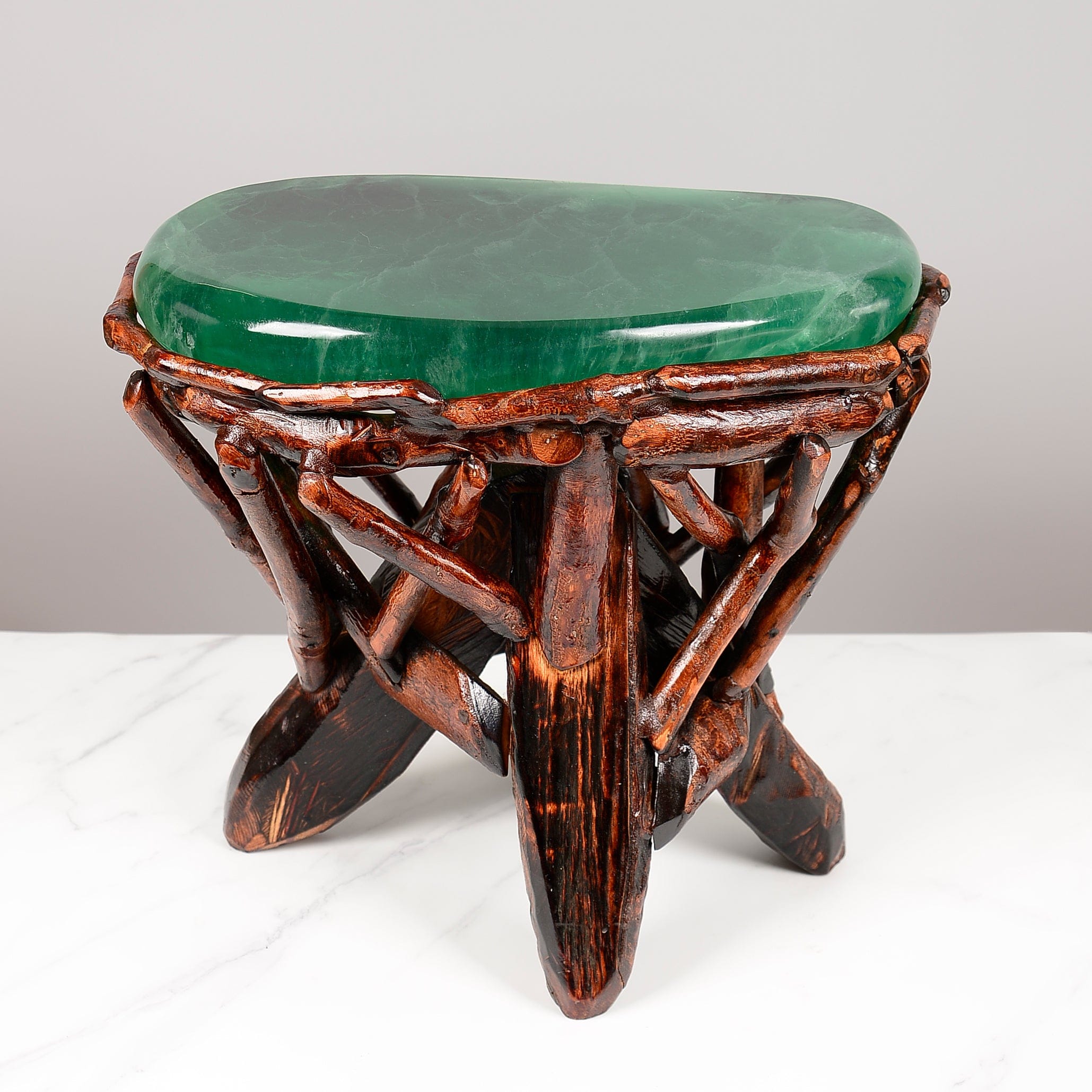 KALIFANO Table Green Fluorite Side Table 16" FLC4200.007