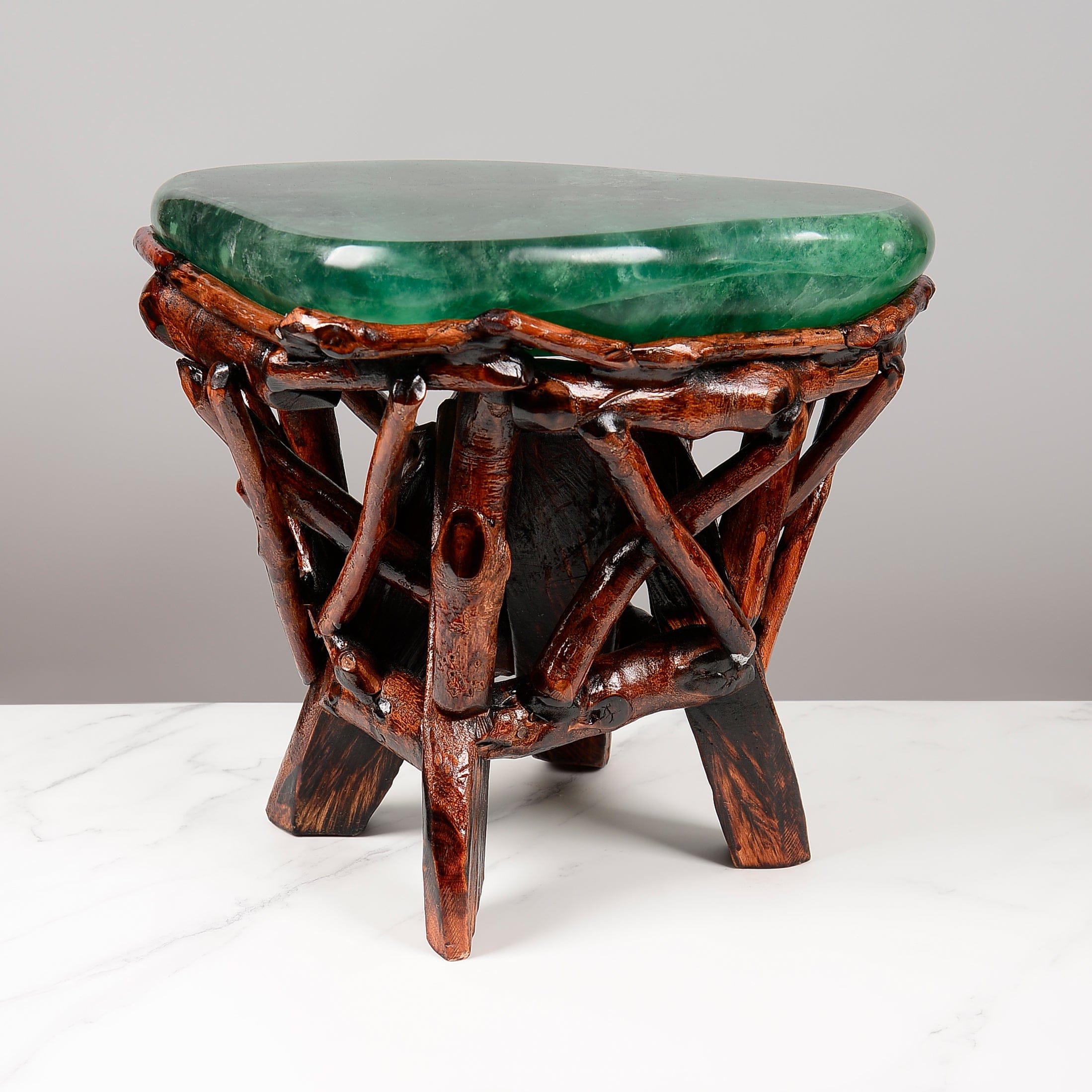 KALIFANO Table Green Fluorite Side Table 16" FLC4800.002