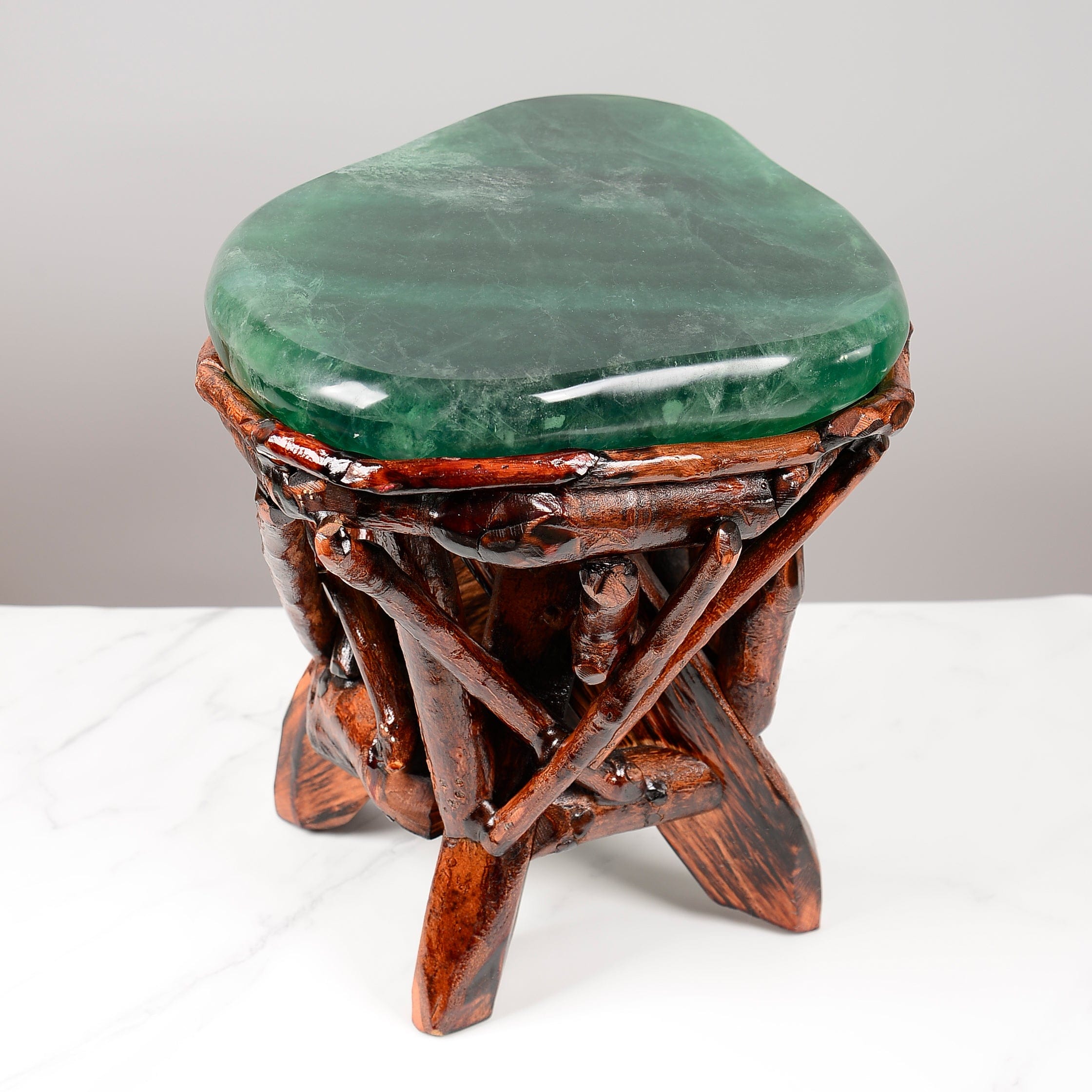 KALIFANO Table Green Fluorite Side Table 16" FLC4800.002