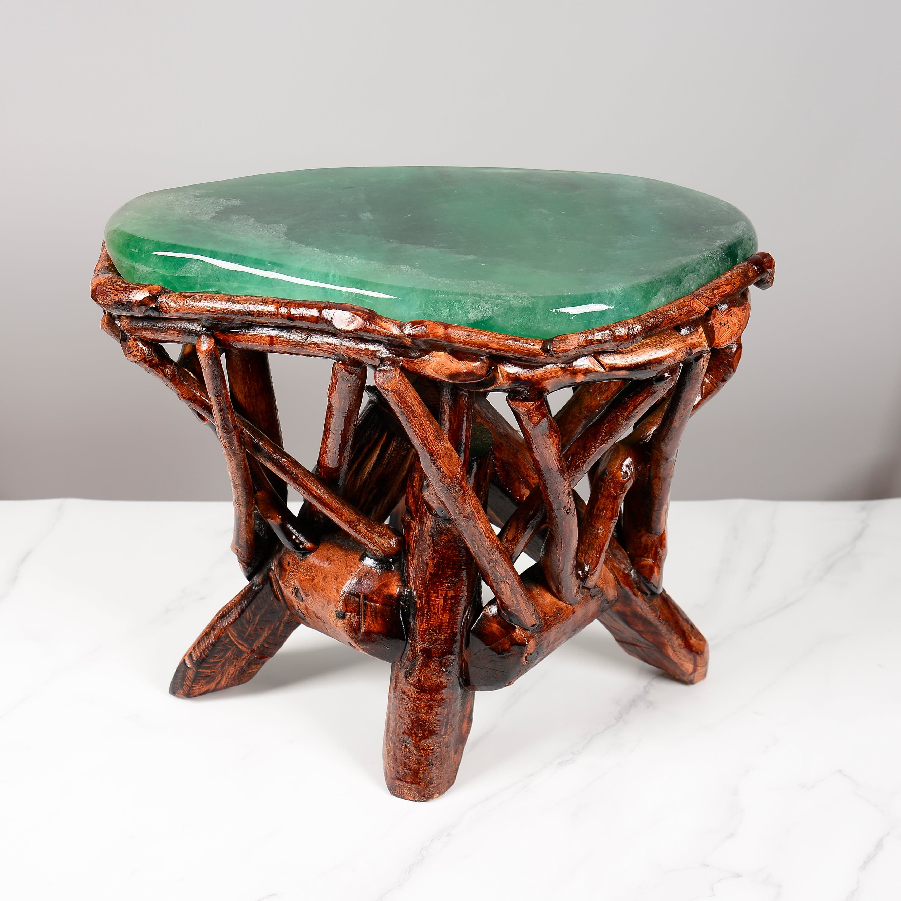 KALIFANO Table Green Fluorite Side Table 17" FLC4200.004