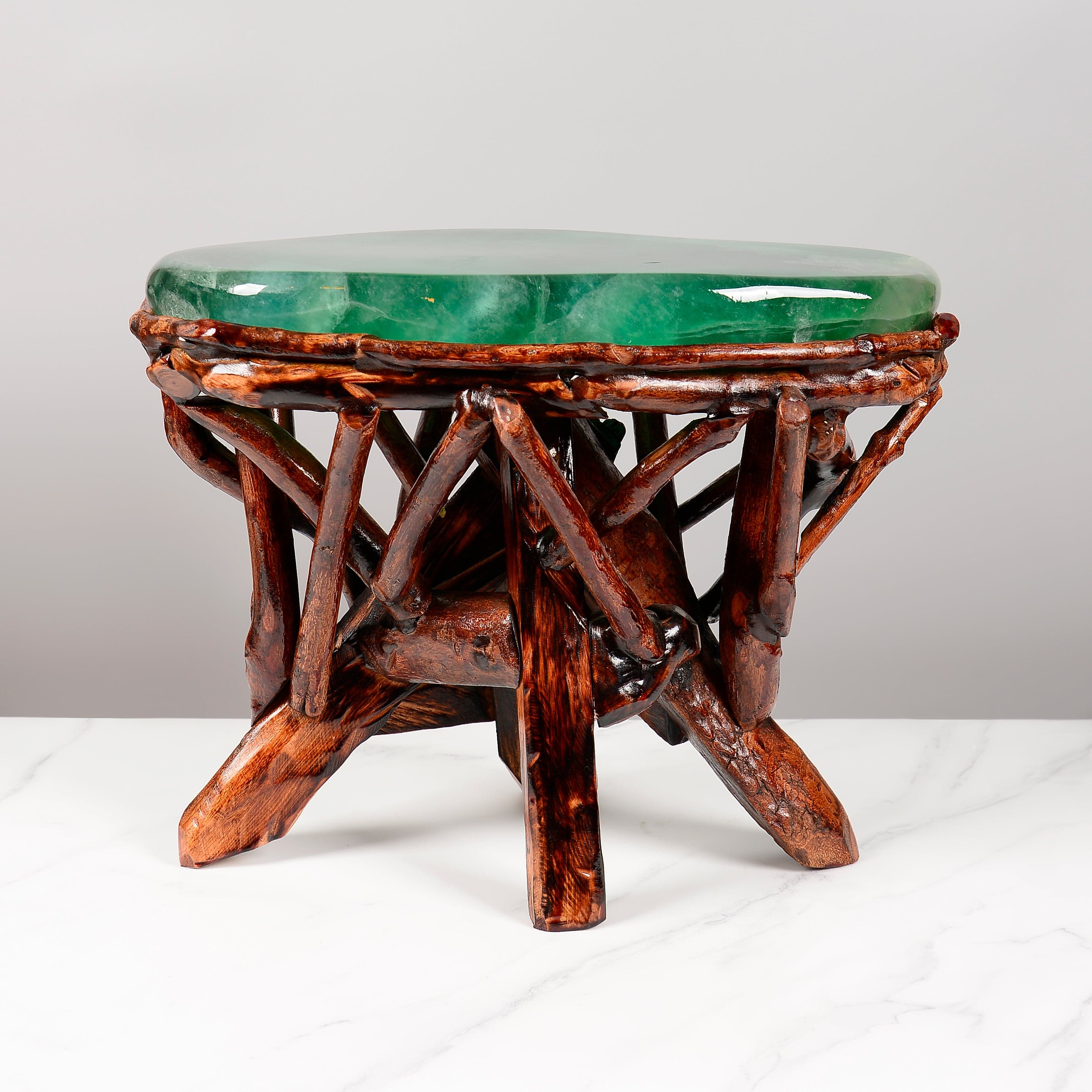 KALIFANO Table Green Fluorite Side Table 17" FLC4200.004