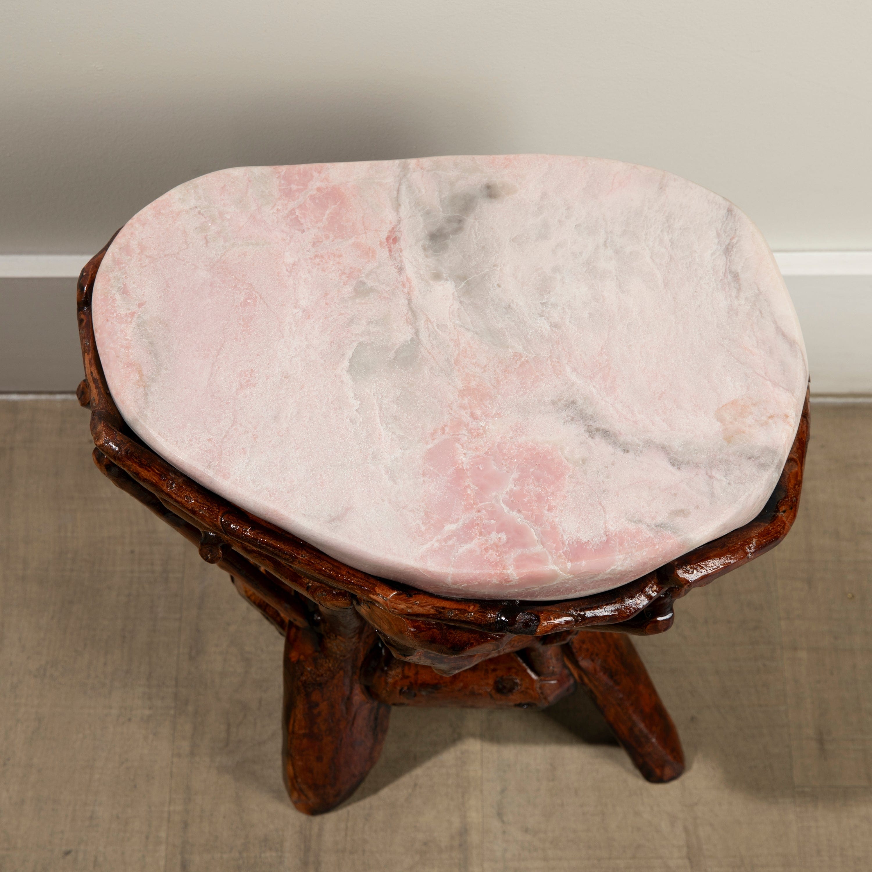 KALIFANO Table Pink Opal Side Table 15" POC4200.003