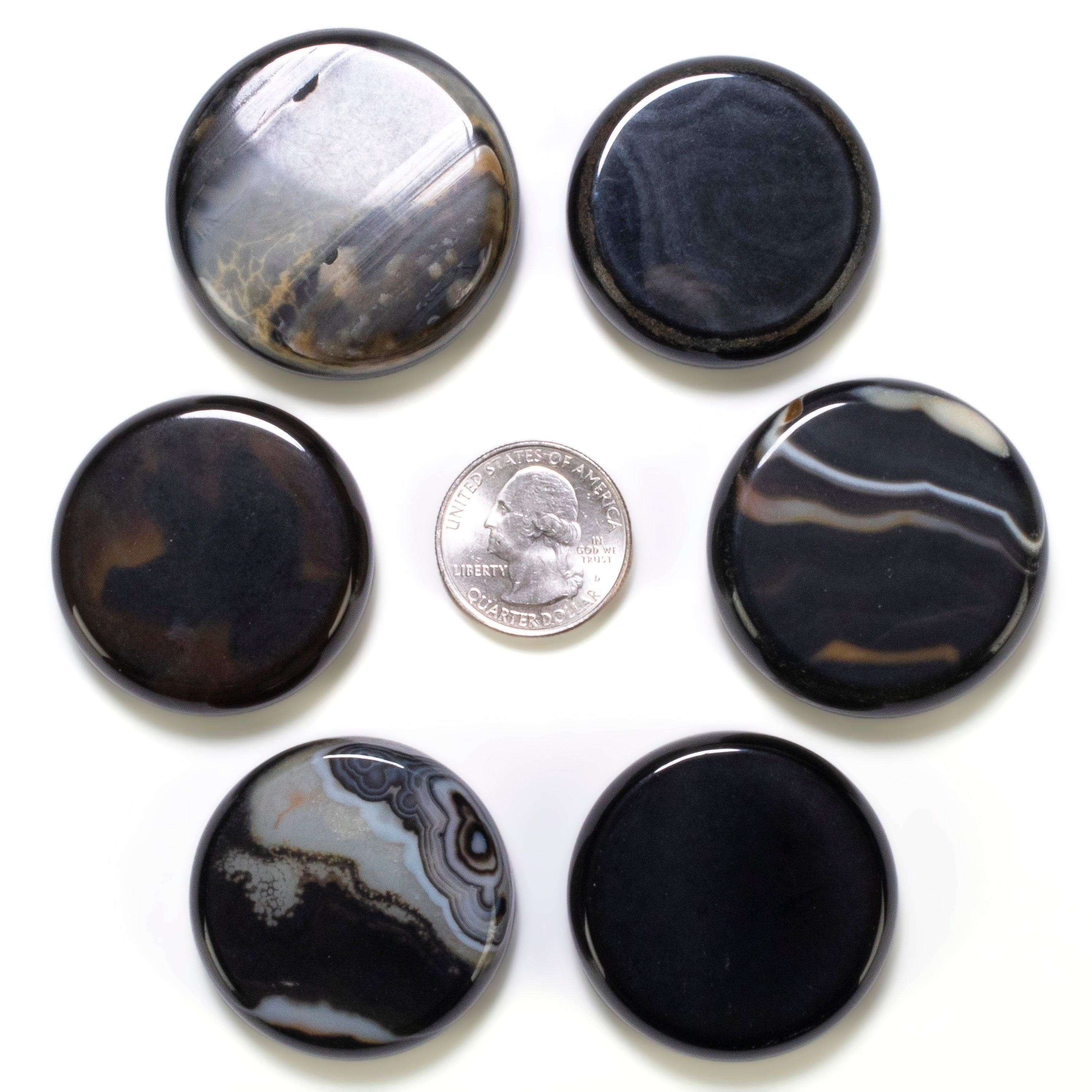 KALIFANO TUMBLED STONES Brazilian Banded Agate Disc BA24