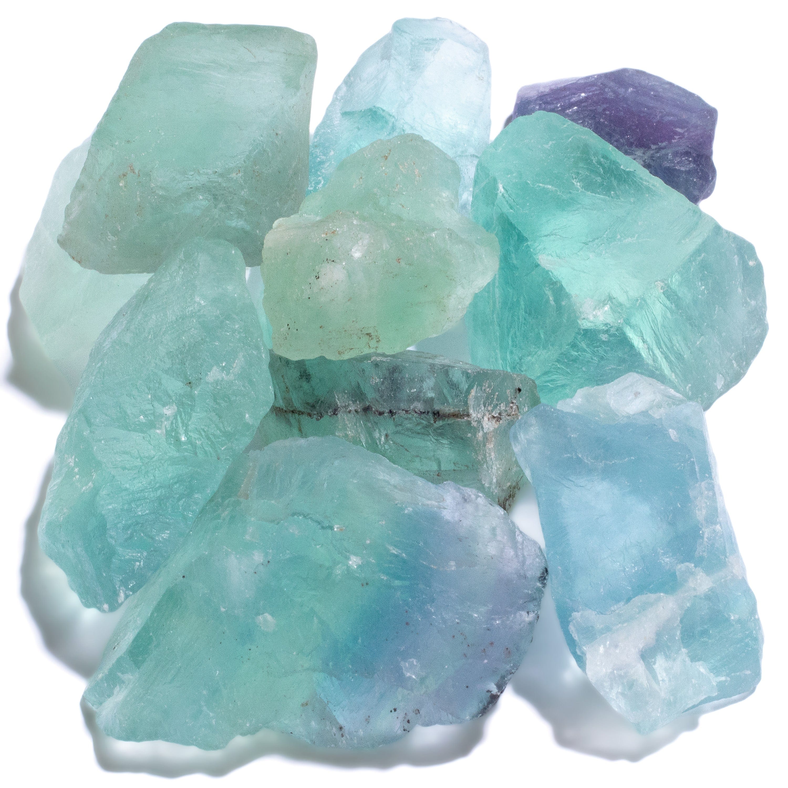 KALIFANO TUMBLED STONES Rough Green Fluorite (10 Stone Bundle) RG-FL