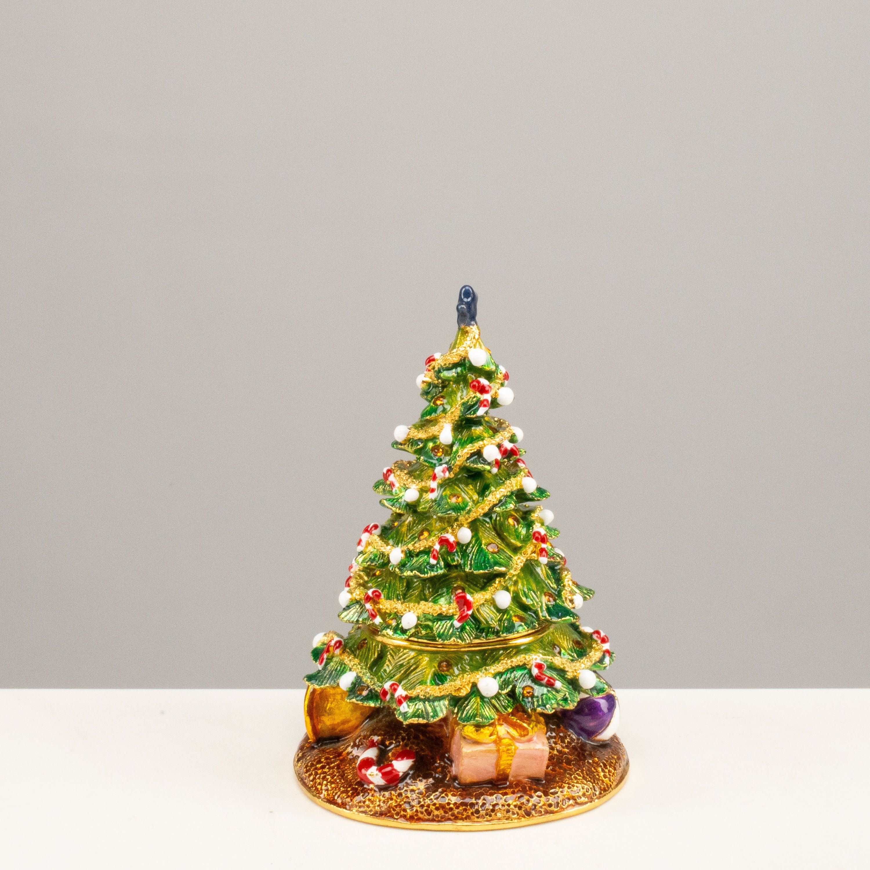 Kalifano Vanity Figurine Christmas Tree Figurine Keepsake Box made with Crystals SVA-114
